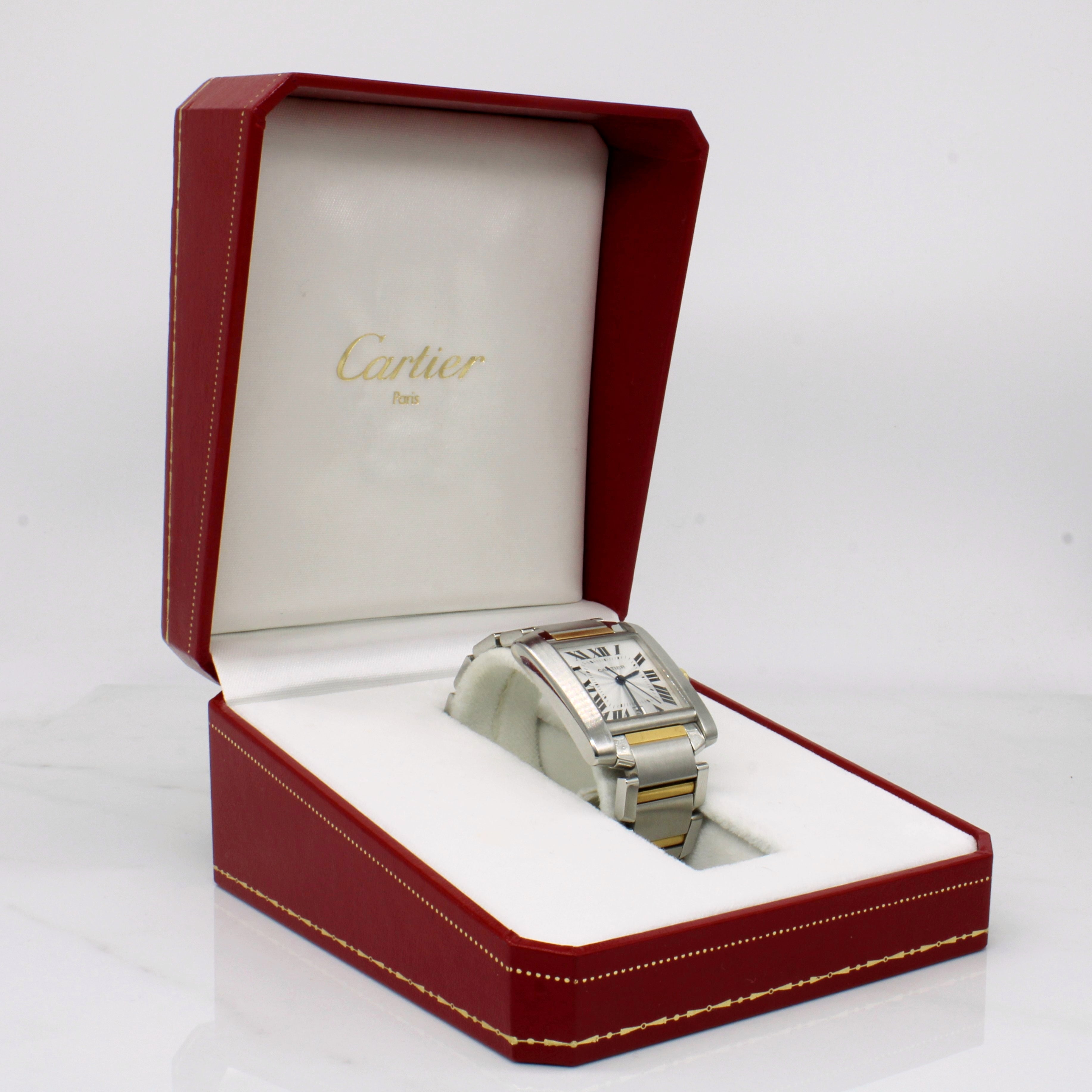 'Cartier' Tank Francaise 2302 Watch | 18k Yellow Gold and Stainless Steel |