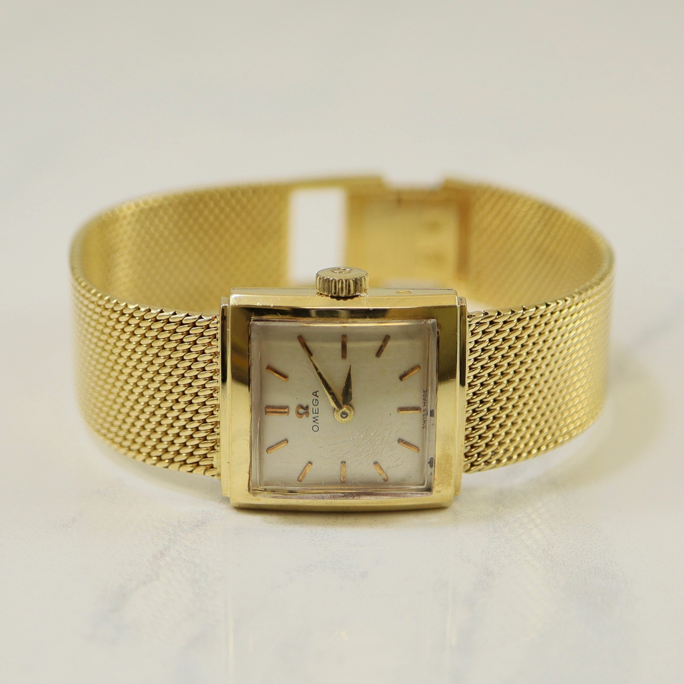 'Omega' 1960s Woven Gold Watch | 6.5" |