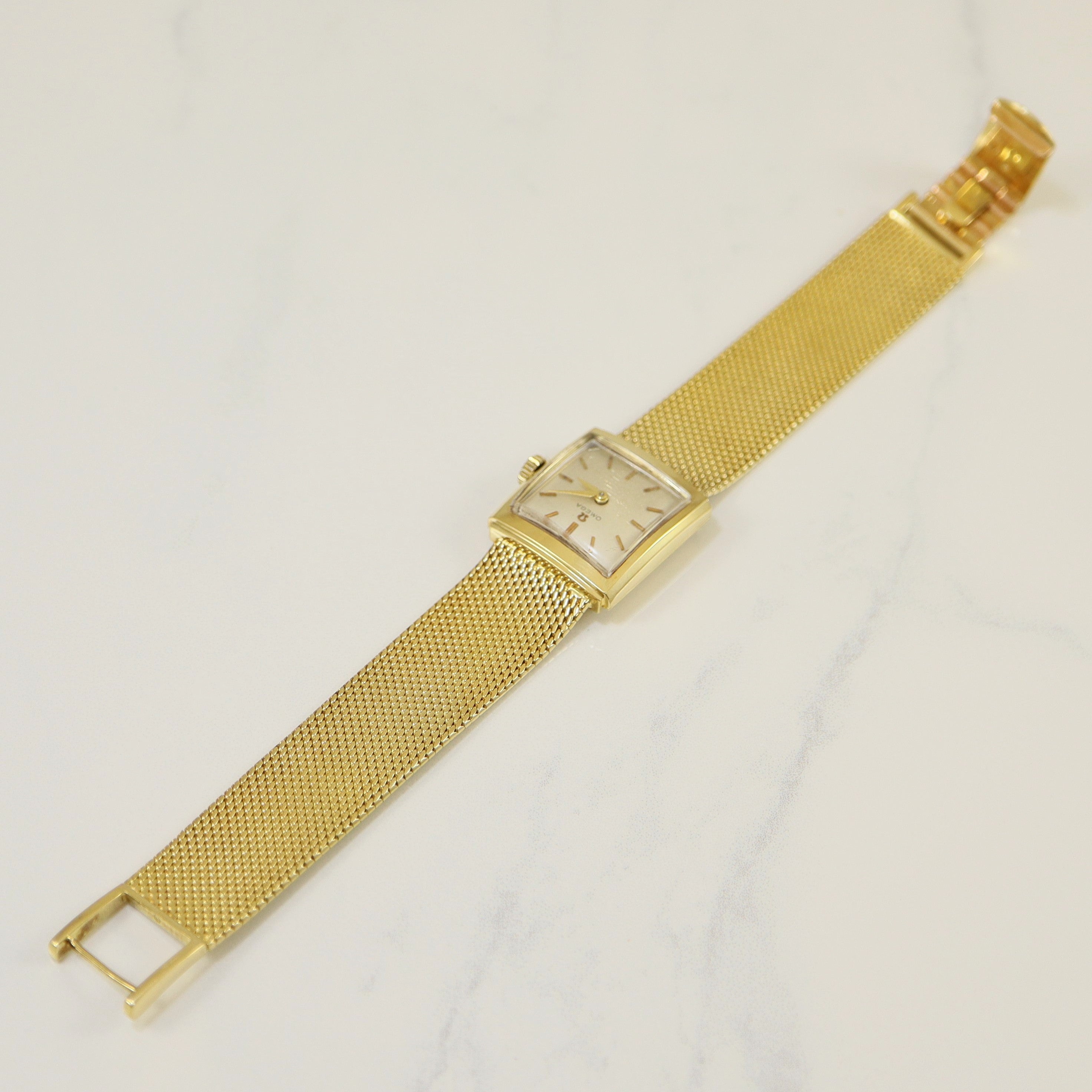 'Omega' 1960s Woven Gold Watch | 6.5" |