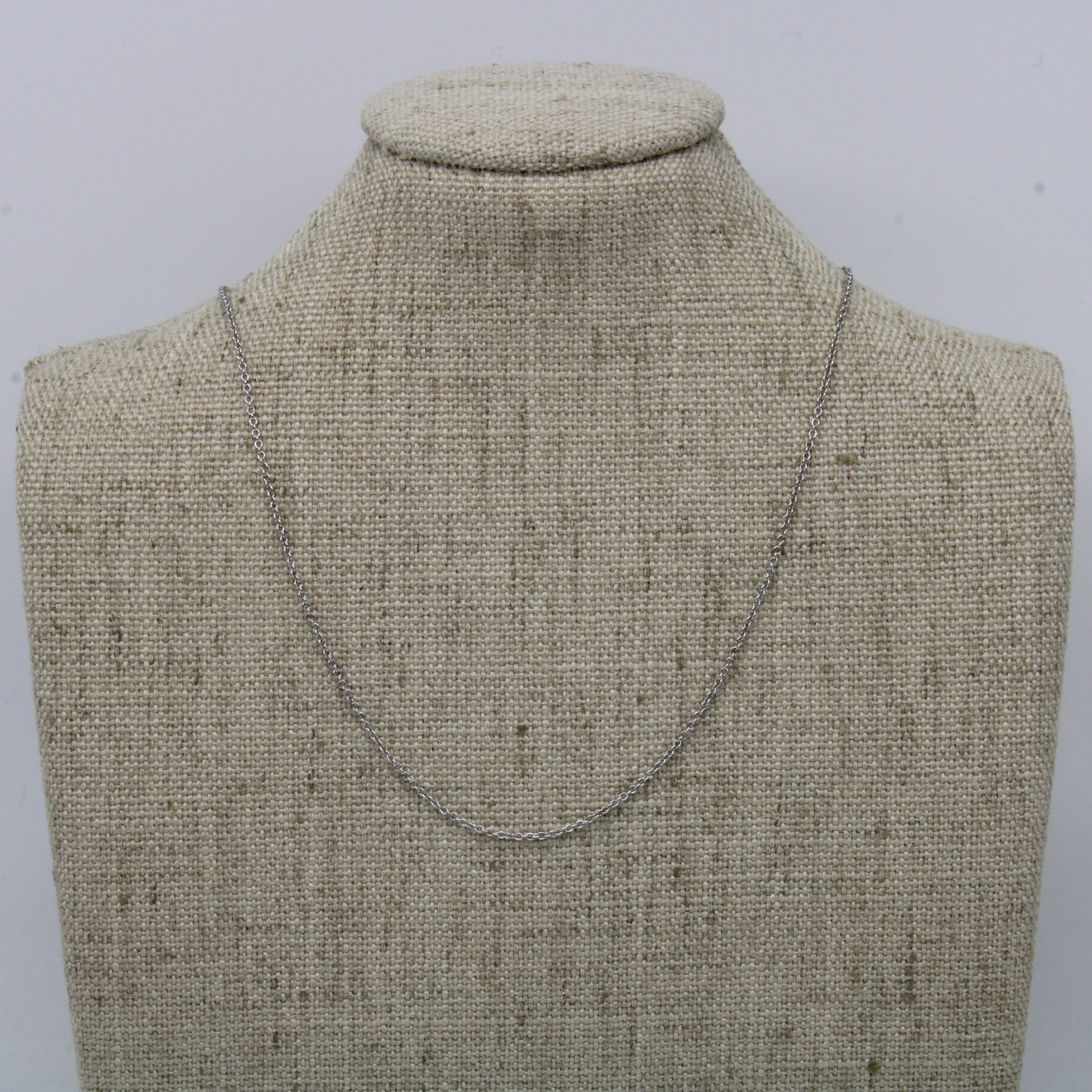 14k White Gold Adjustable Cable Chain |