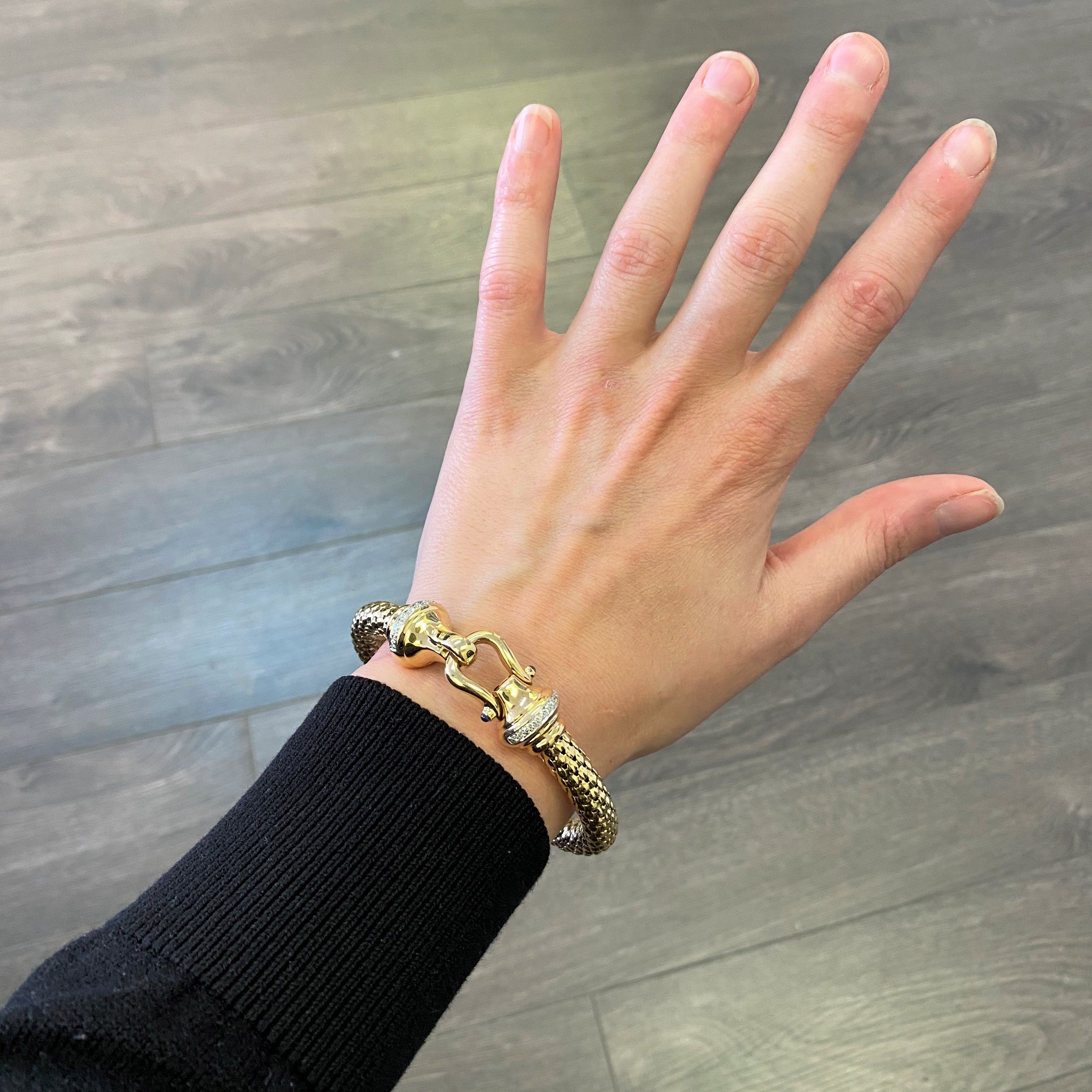 Diamond & Sapphire Heavy Weave Bracelet | 0.20ctw, 0.10ctw | 8" |