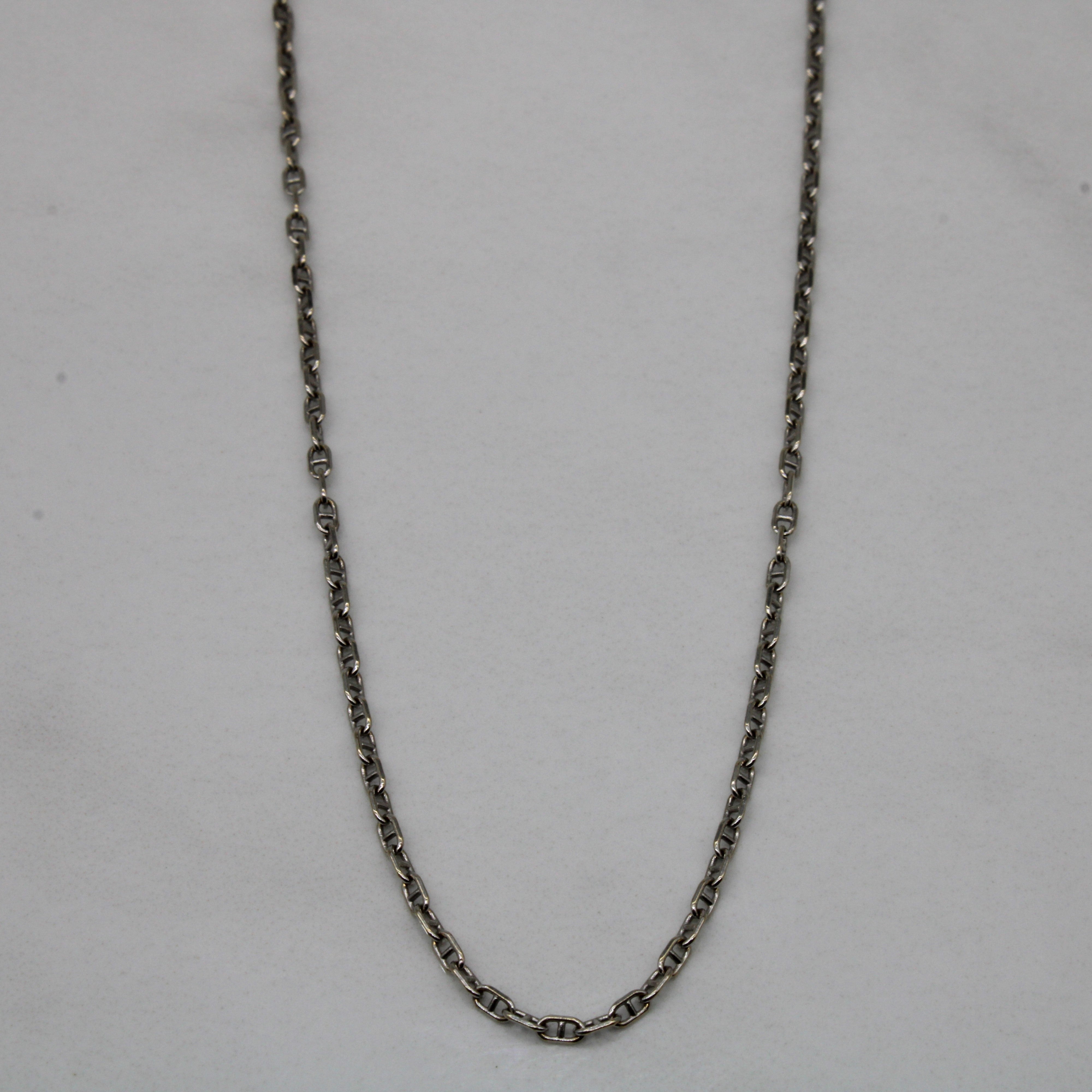 18k White Gold Anchor Chain | 18" |