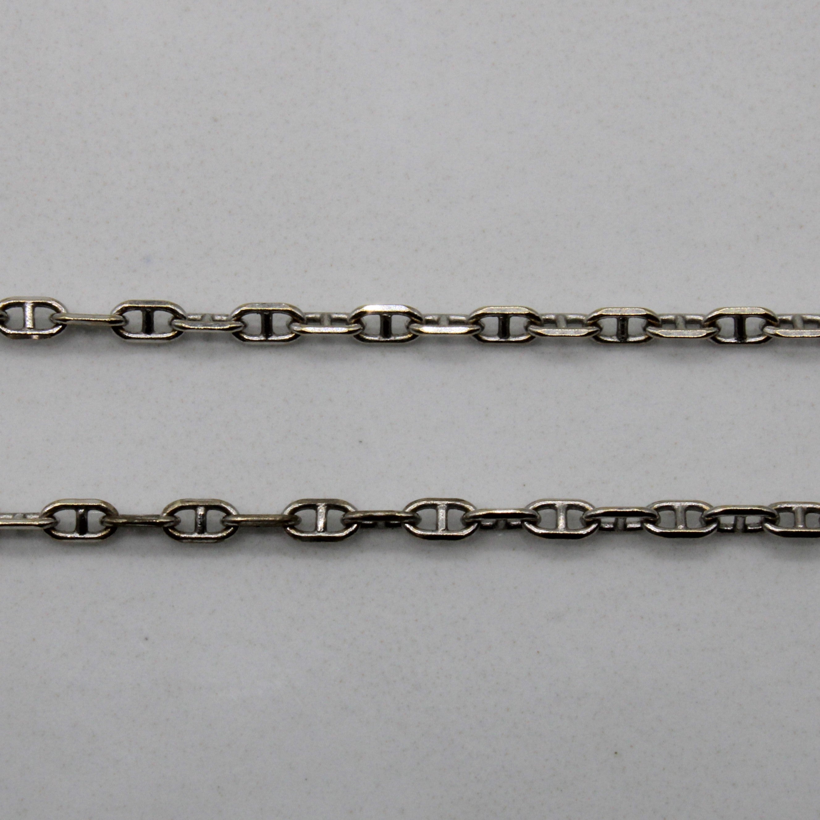 18k White Gold Anchor Chain | 18" |