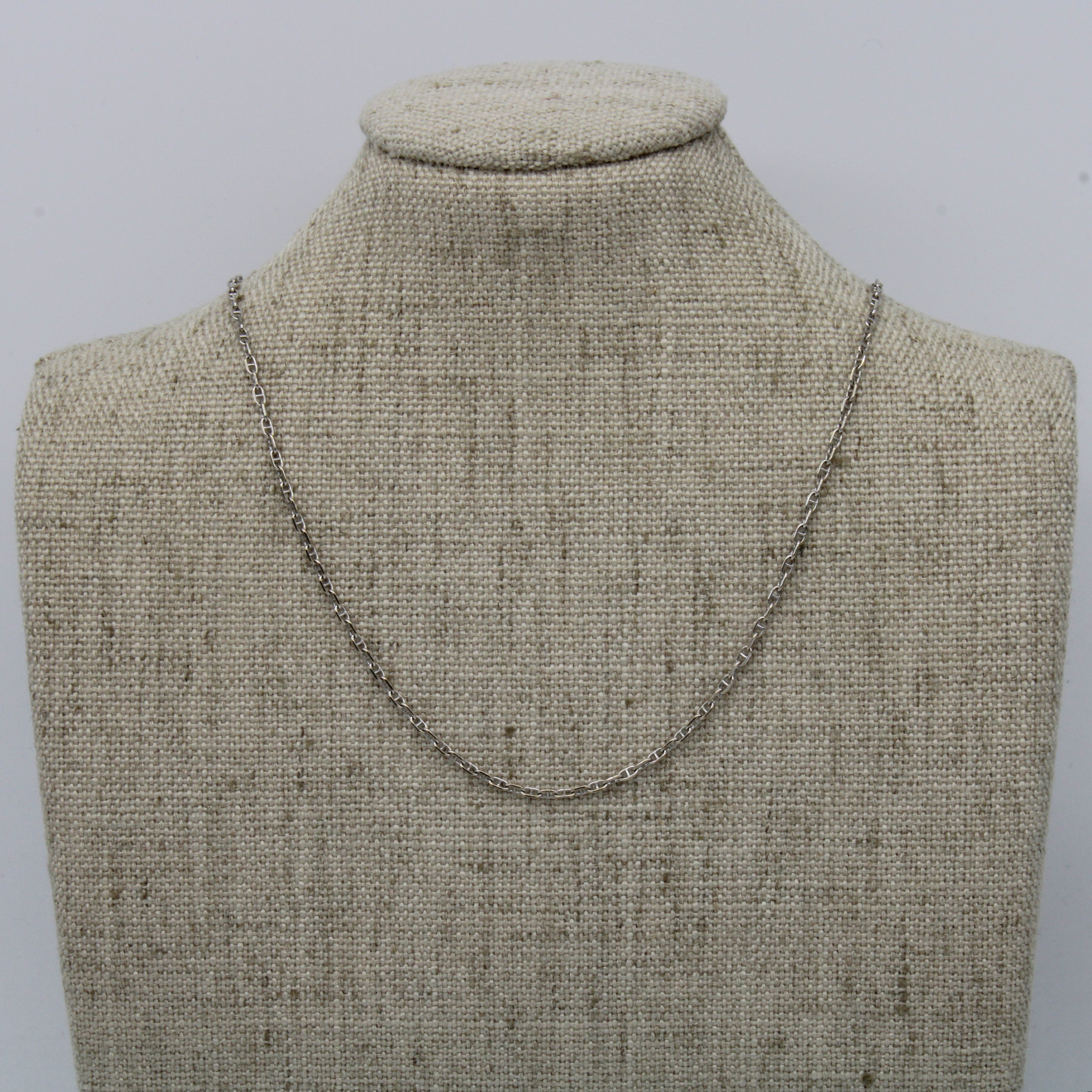 18k White Gold Anchor Chain | 18" |