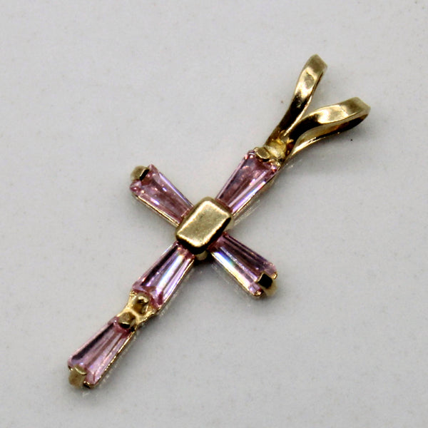 Synthetic Spinel Cross Pendant | 0.10ctw |