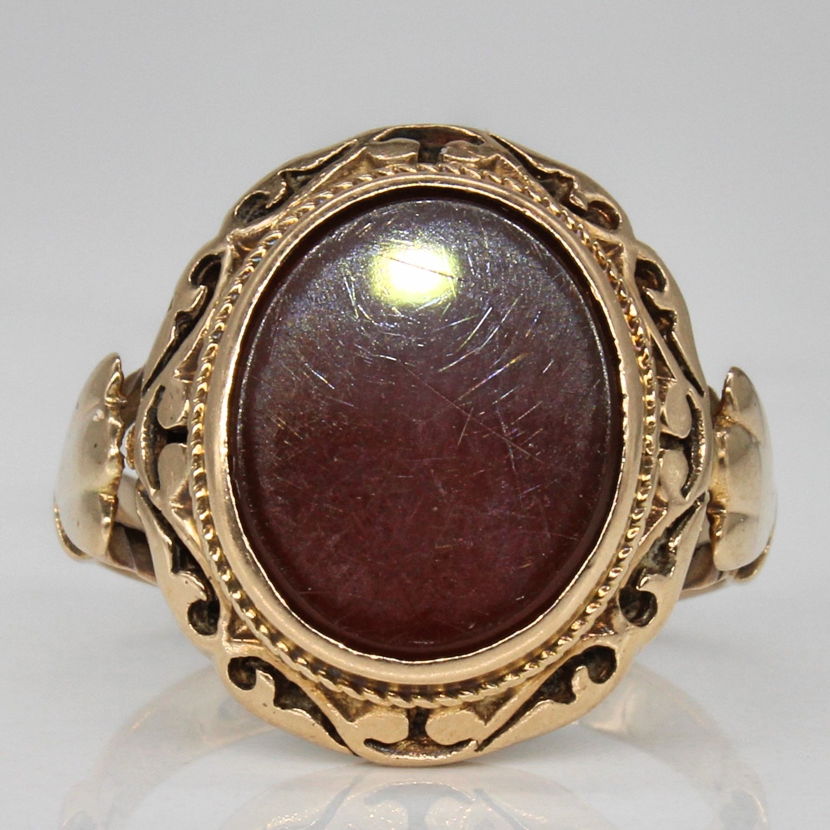 Vintage Hungarian Carnelian Cocktail Ring | 1.15ct | SZ 4.75 |