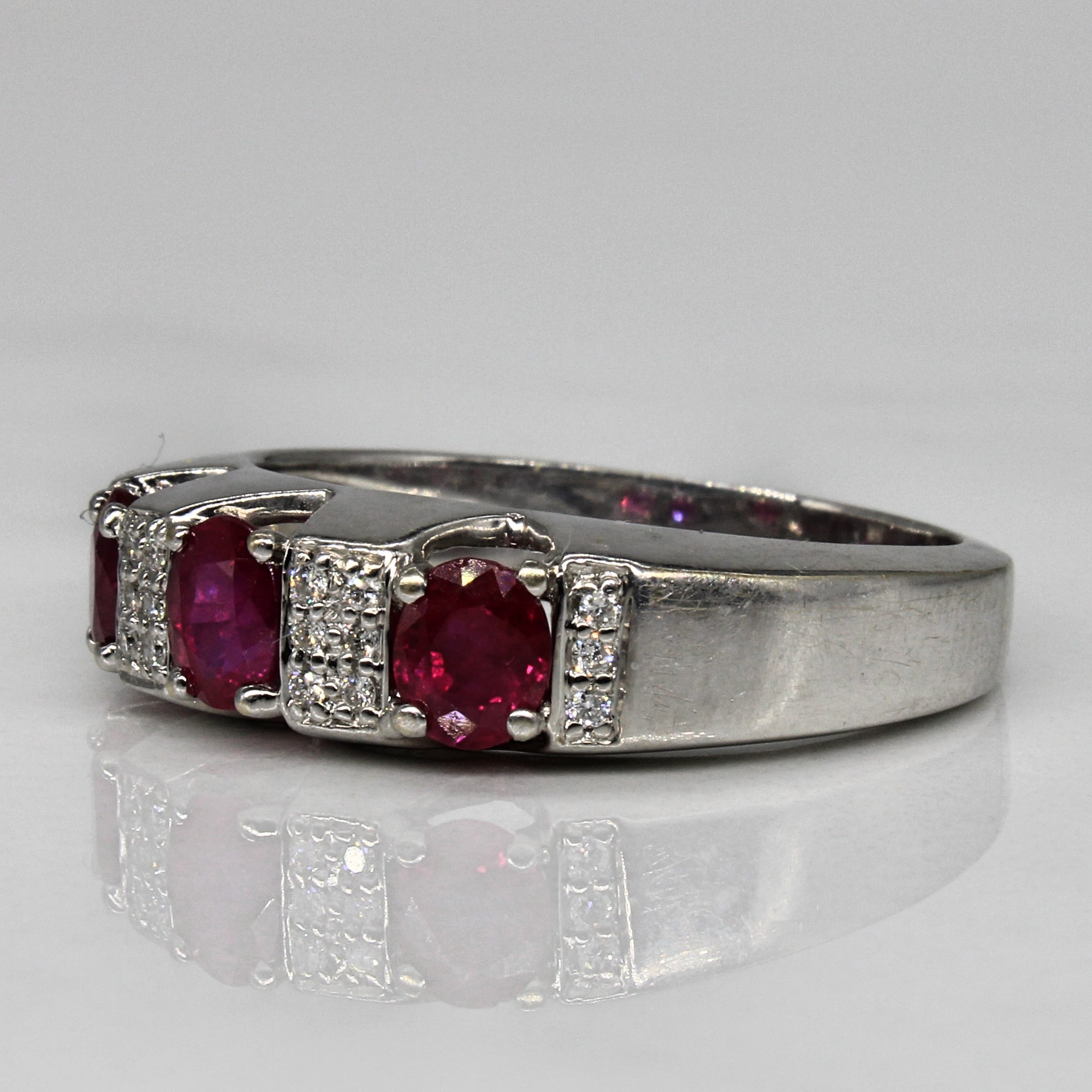 Flux Treated Ruby & Diamond Ring | 1.50ctw, 0.14ctw | SZ 10 |