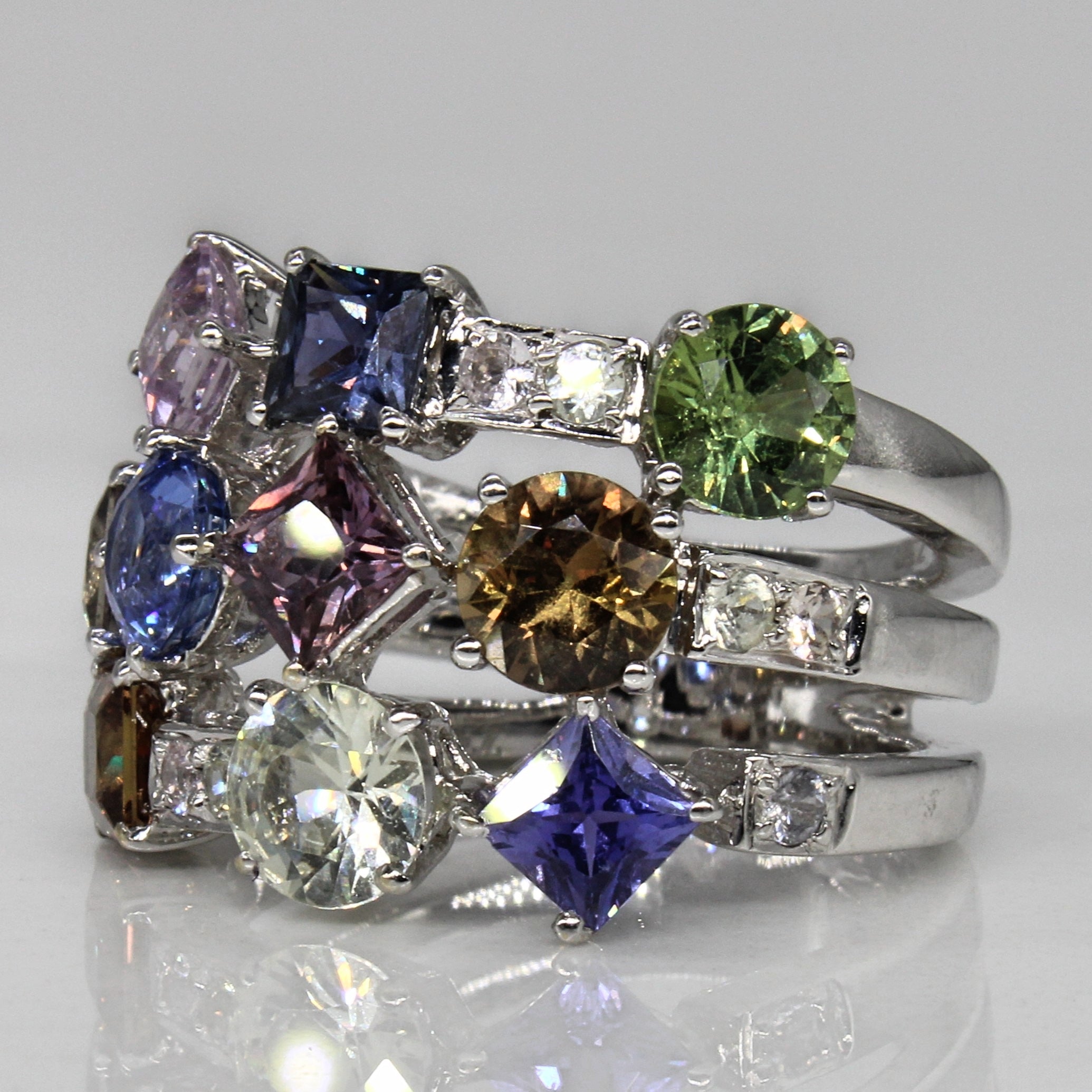 Natural & Synthetic Sapphire Cocktail Ring | 5.30ctw | SZ 6.25 |