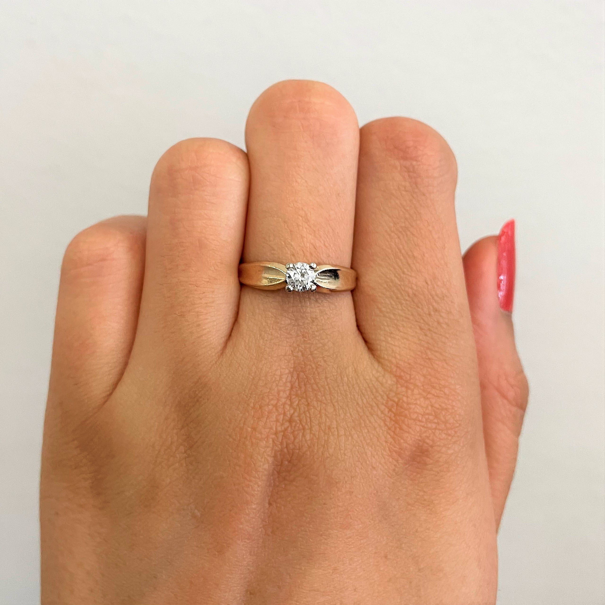 Solitaire Diamond Engagement Ring | 0.24ct | SZ 6.75 |