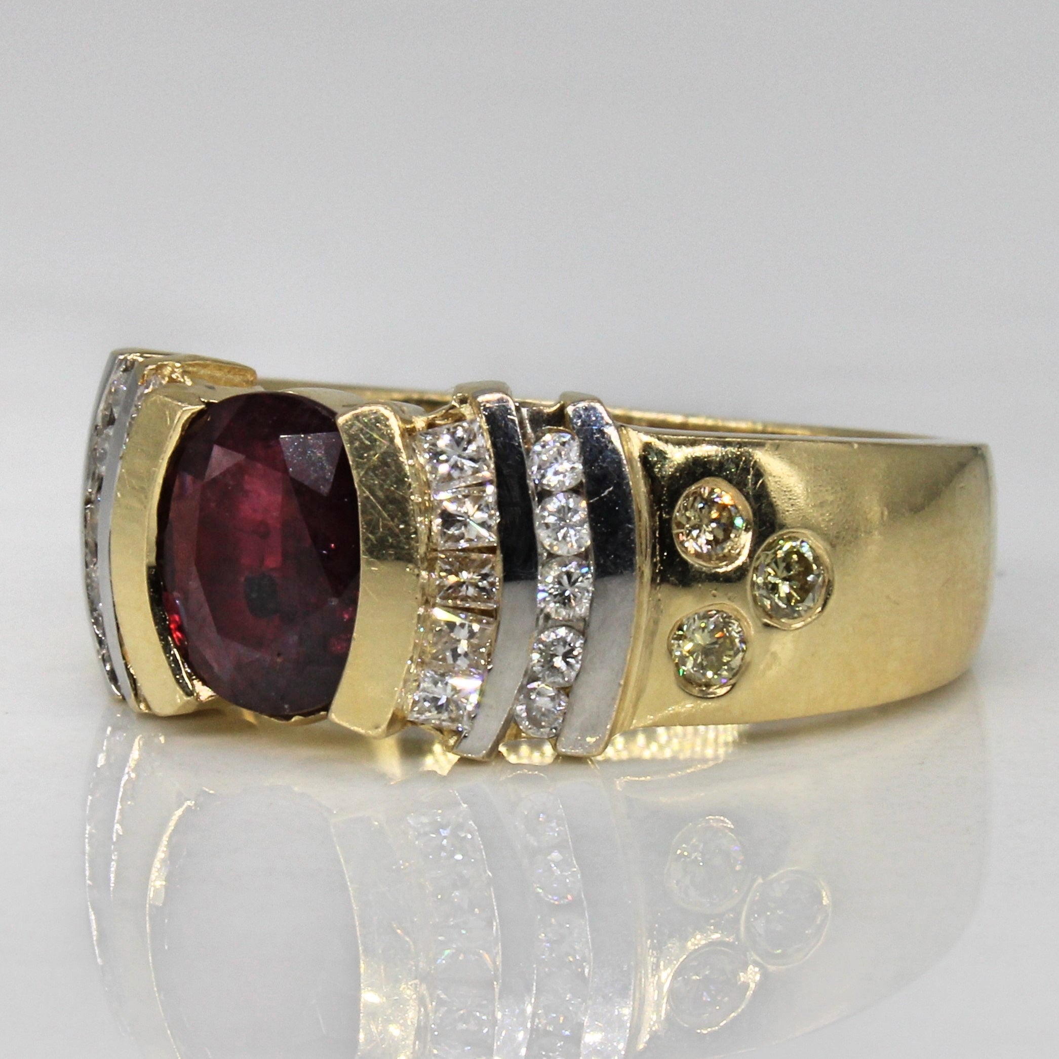 Ruby & Diamond Cocktail Ring | 1.02ct, 0.63ctw | SZ 8.75 |