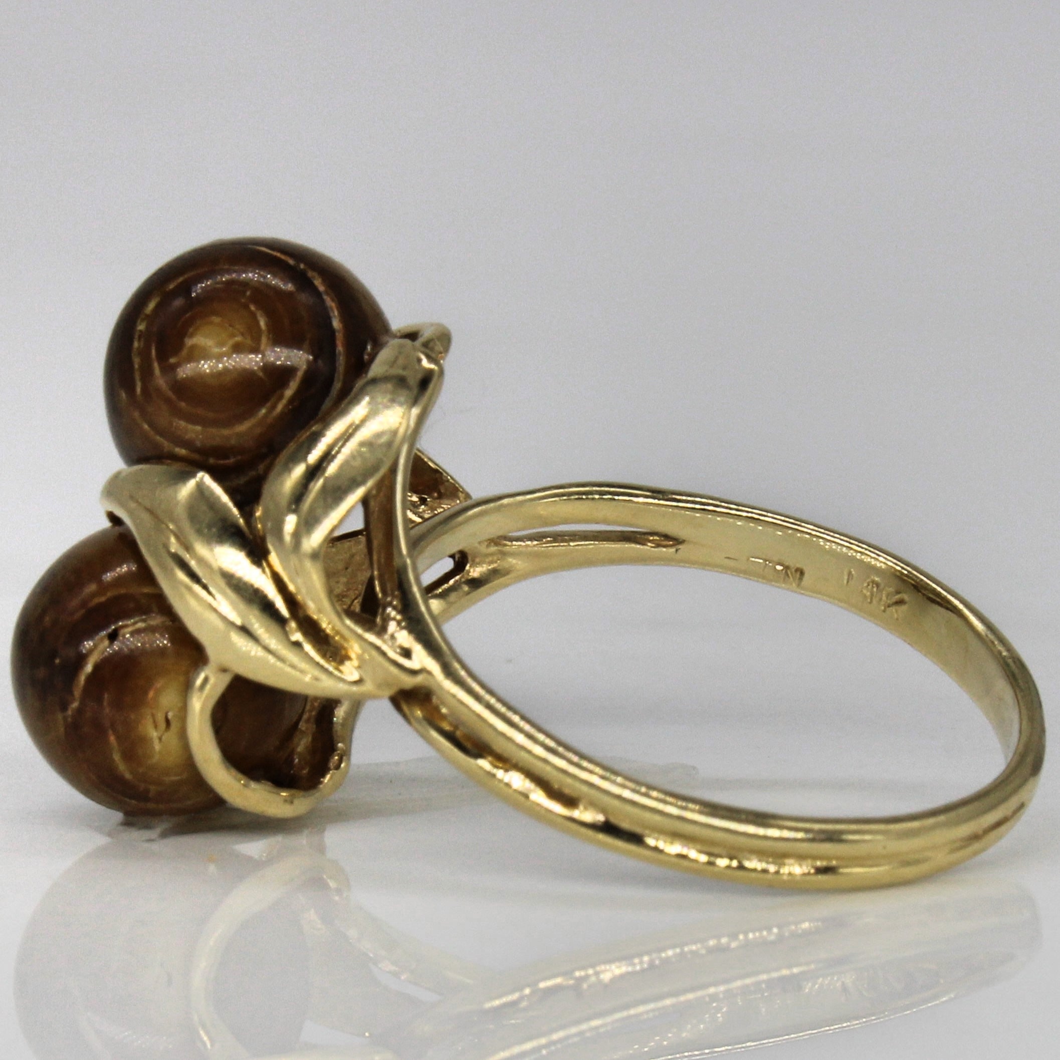 Tigers Eye Quartz Bypass Ring | 5.00ctw | SZ 6.5 |