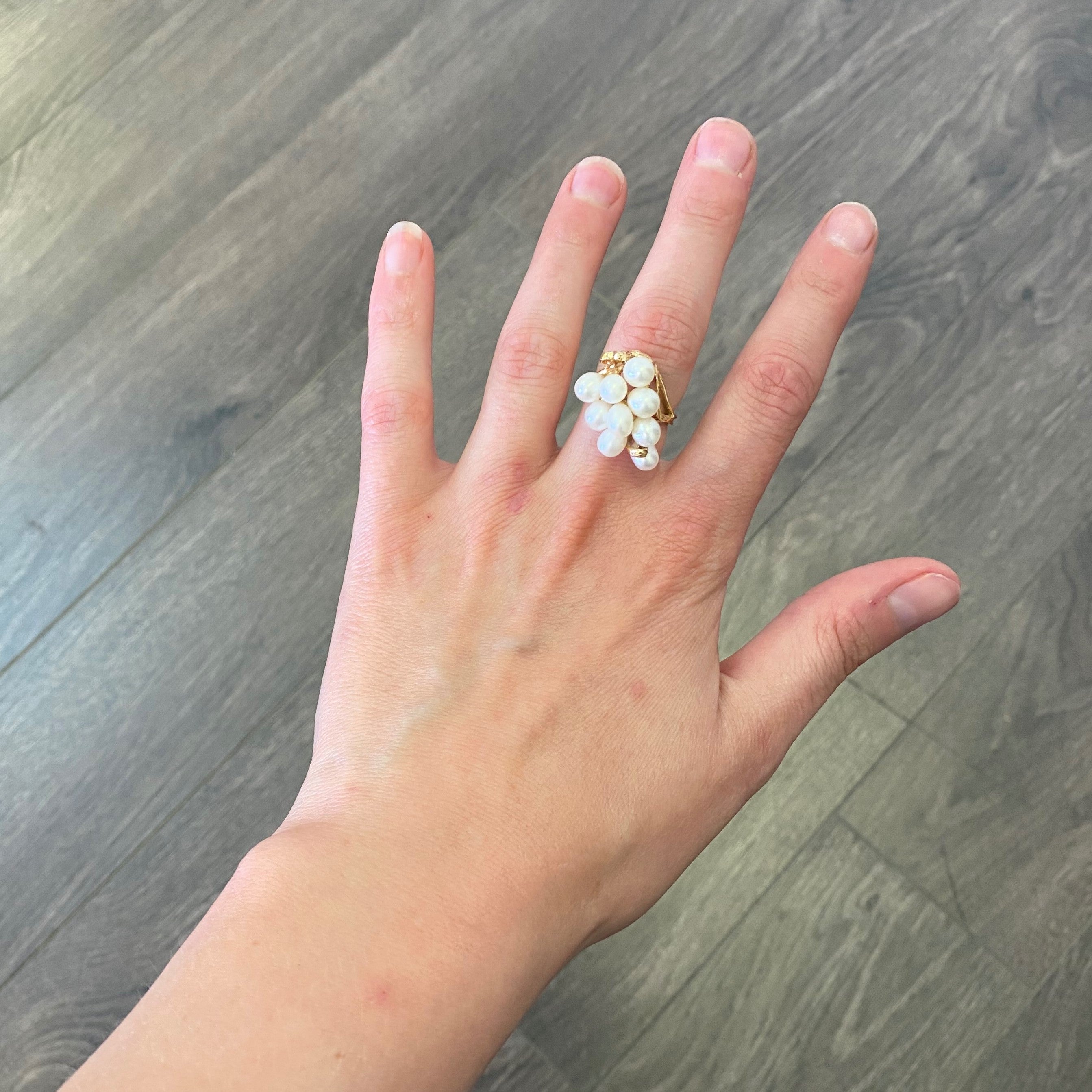 Pearl Cluster Cocktail Ring | 11.00ctw | SZ 6.5 |