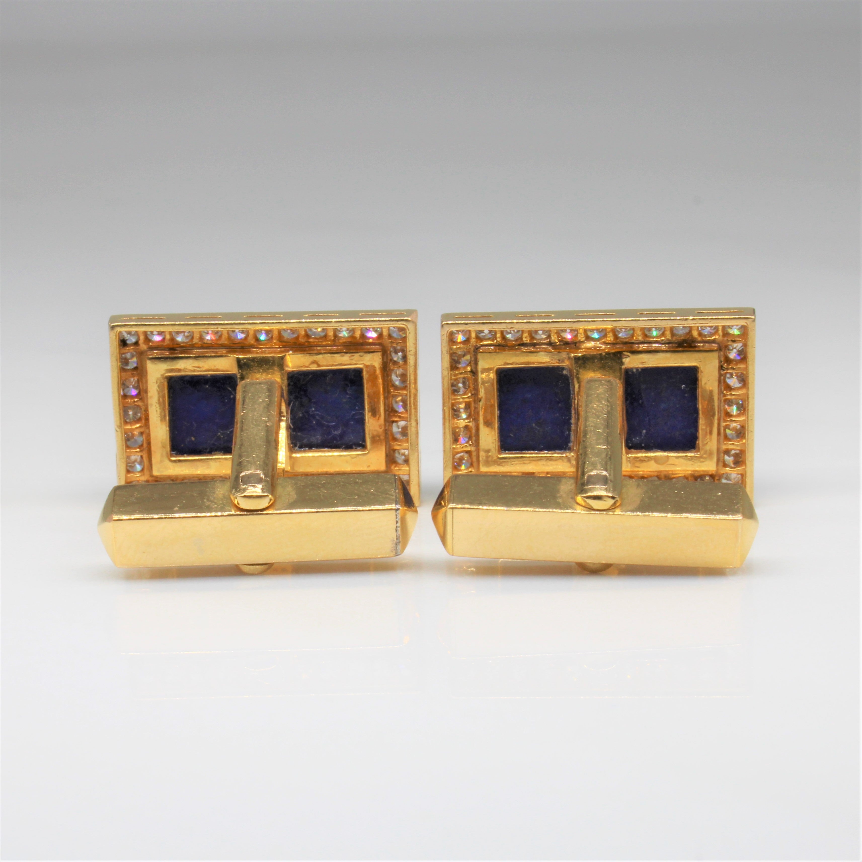 Lapis & Diamond Cufflinks | 4.00ctw, 1.00ctw |