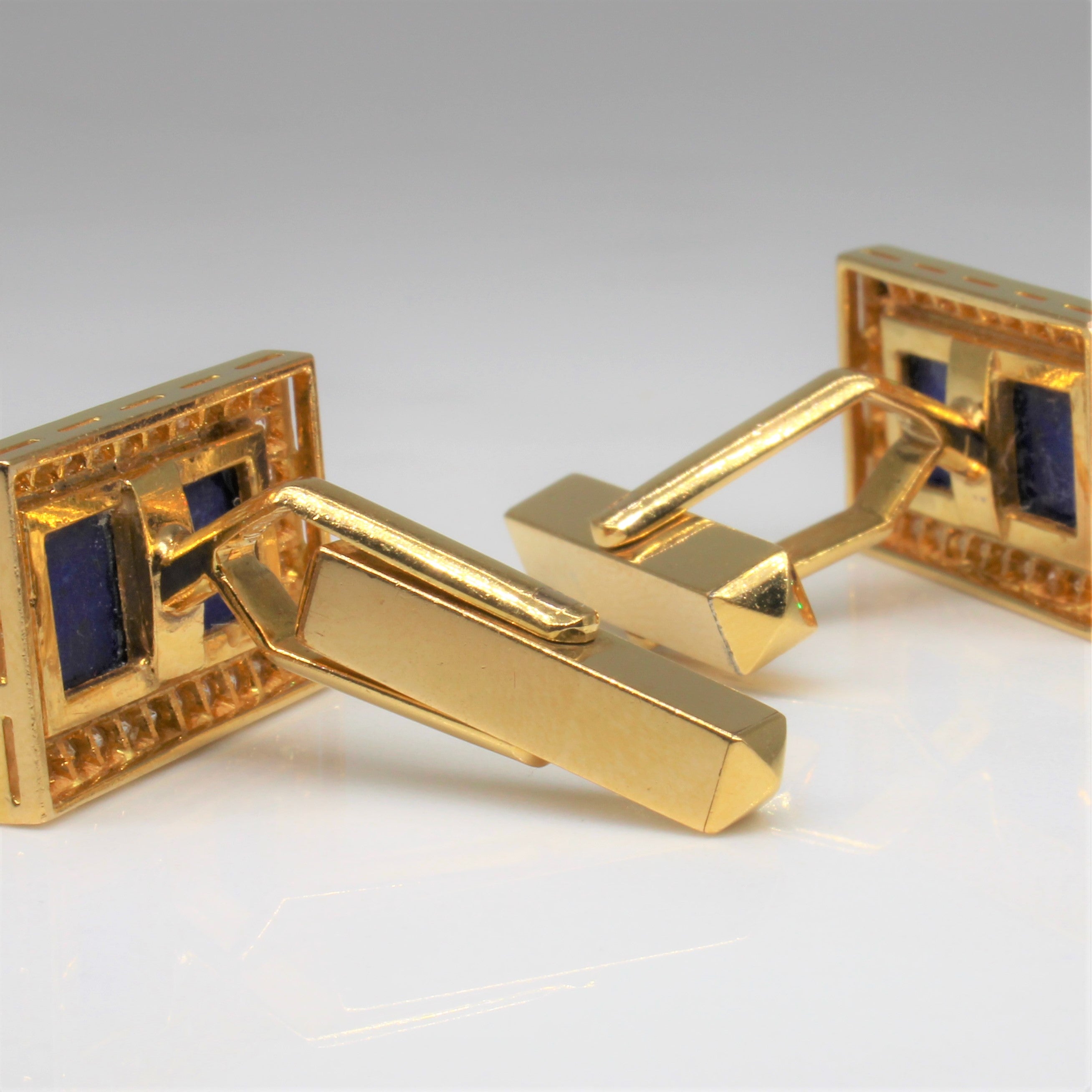 Lapis & Diamond Cufflinks | 4.00ctw, 1.00ctw |