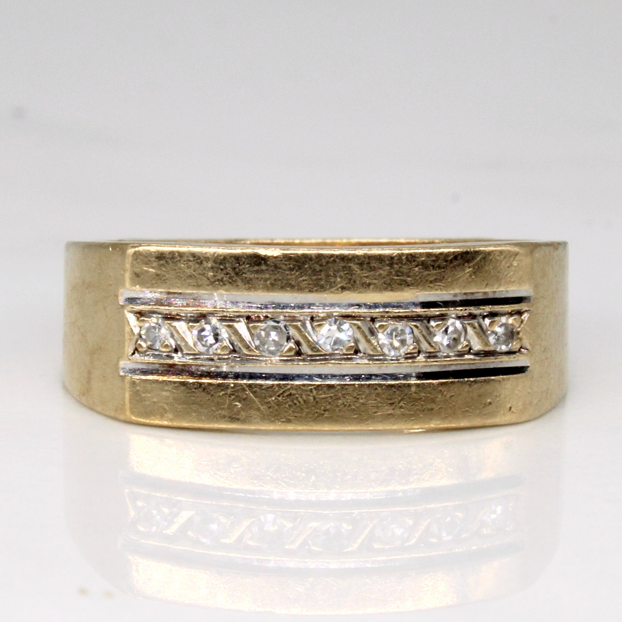 Diamond Wave Row Ring | 0.07ctw | SZ 7.75 |