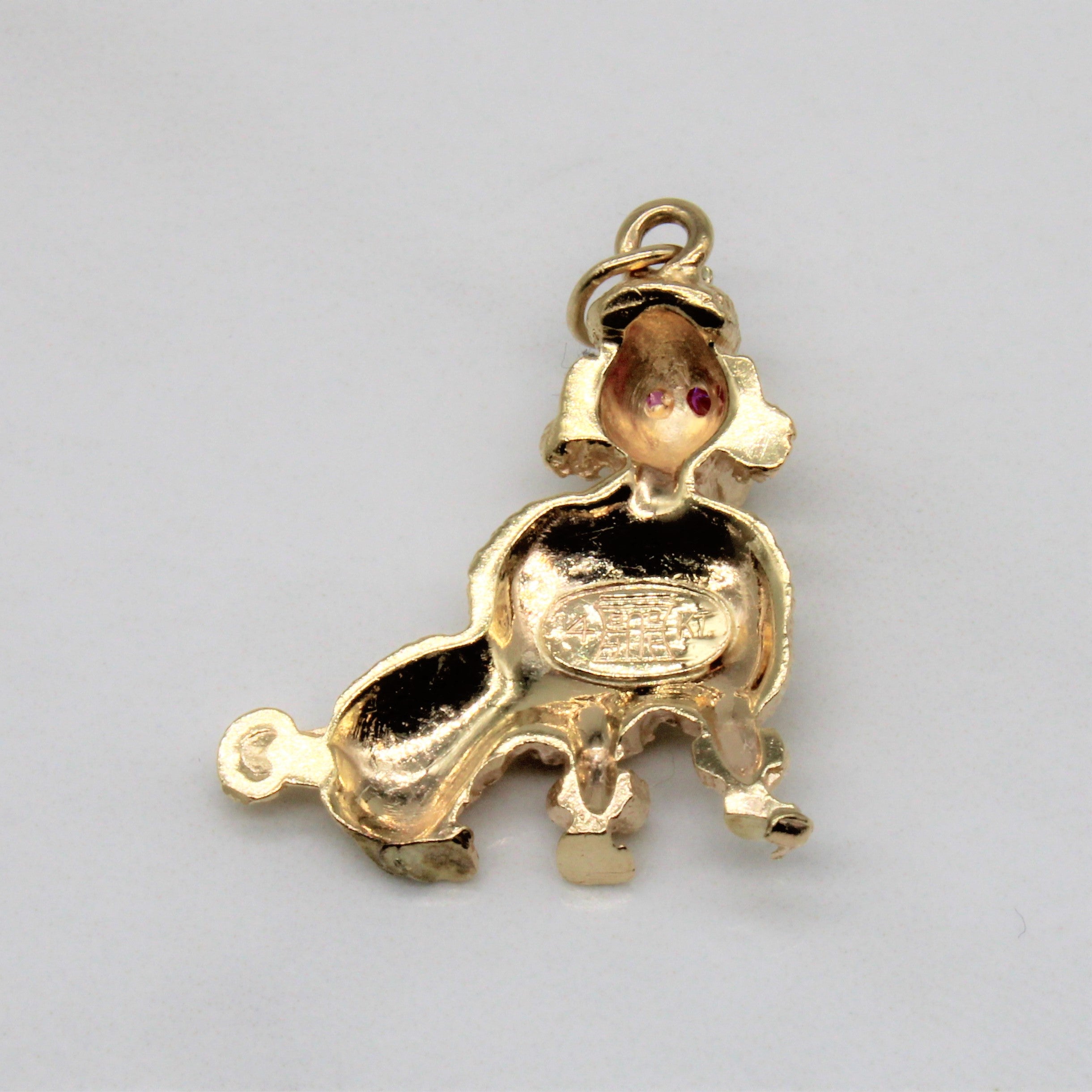 Synthetic Ruby Poodle Pendant | 0.02ctw |