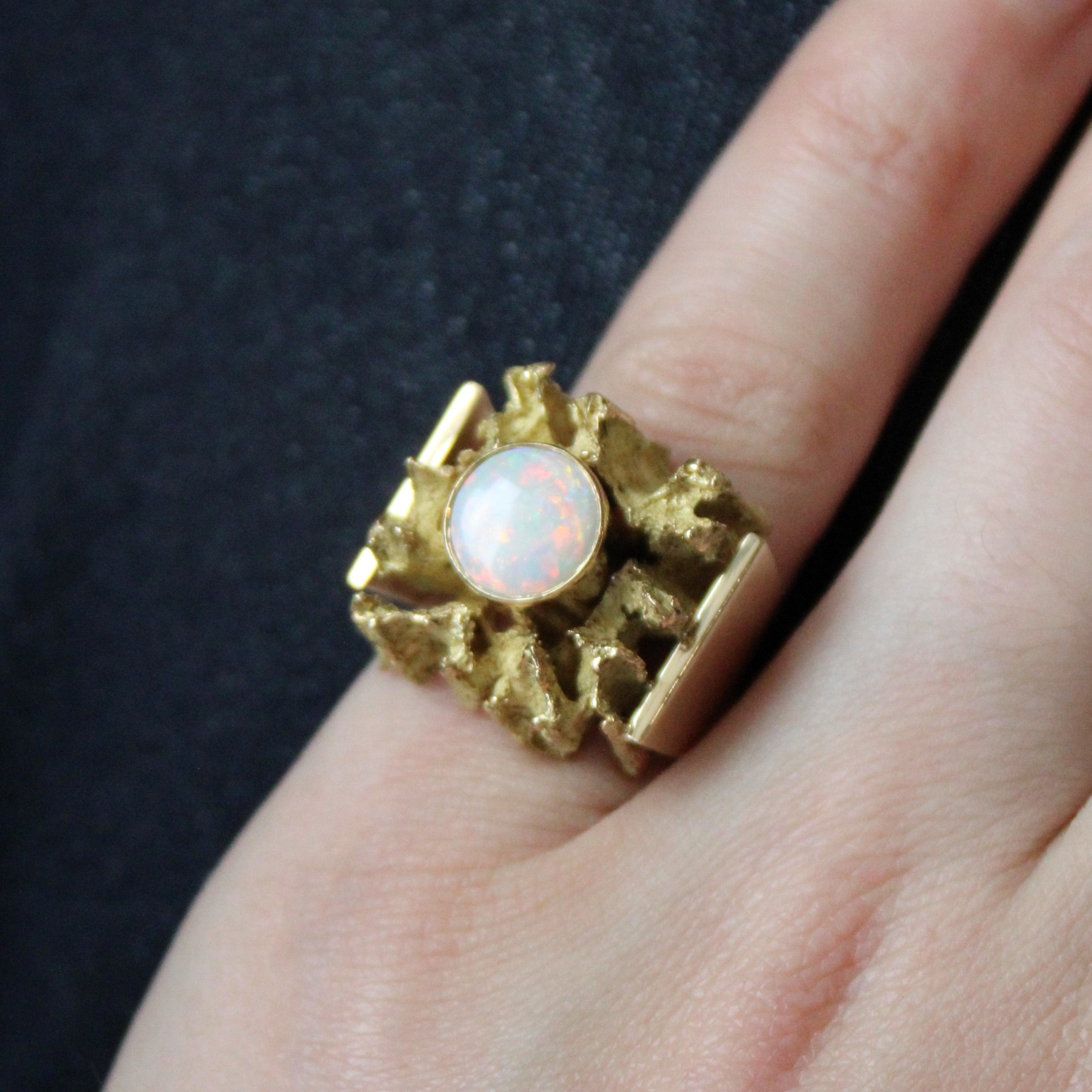Abstract Opal Cocktail Ring | 1.05ct | SZ 6.5 |