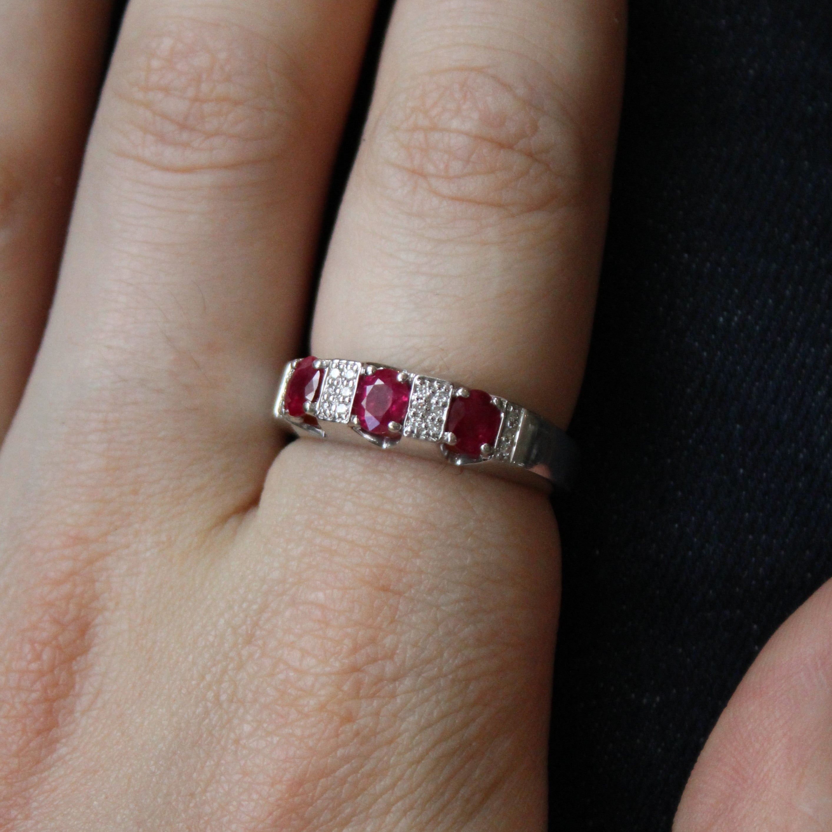Flux Treated Ruby & Diamond Ring | 1.50ctw, 0.14ctw | SZ 10 |