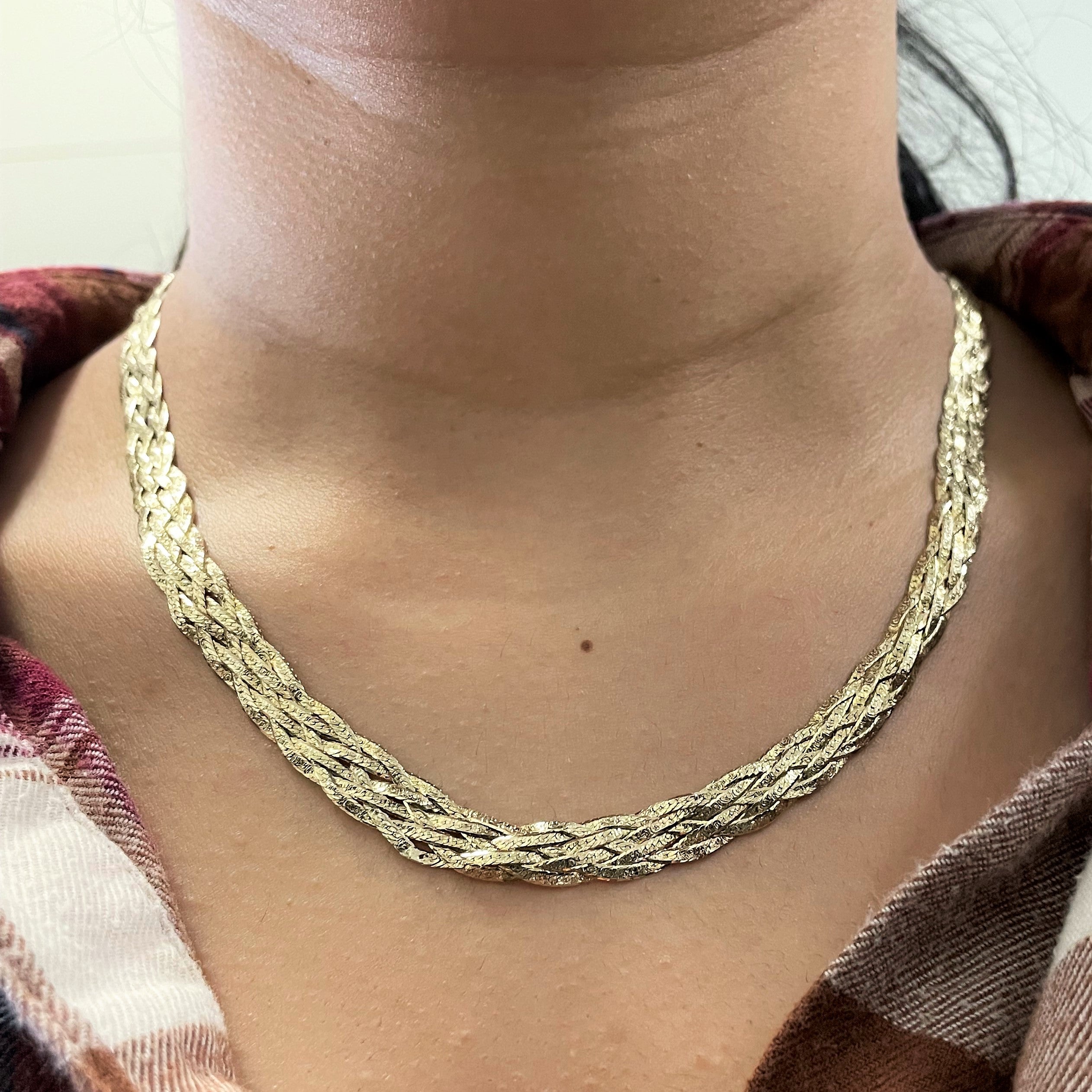 Braided Yellow Gold Necklace | 20" |