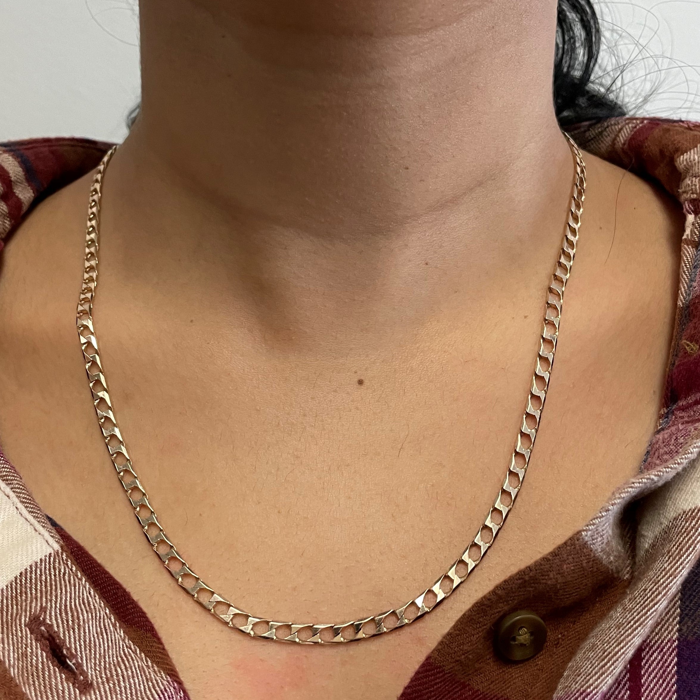 10k Yellow Gold Square Curb Chain | 21" |
