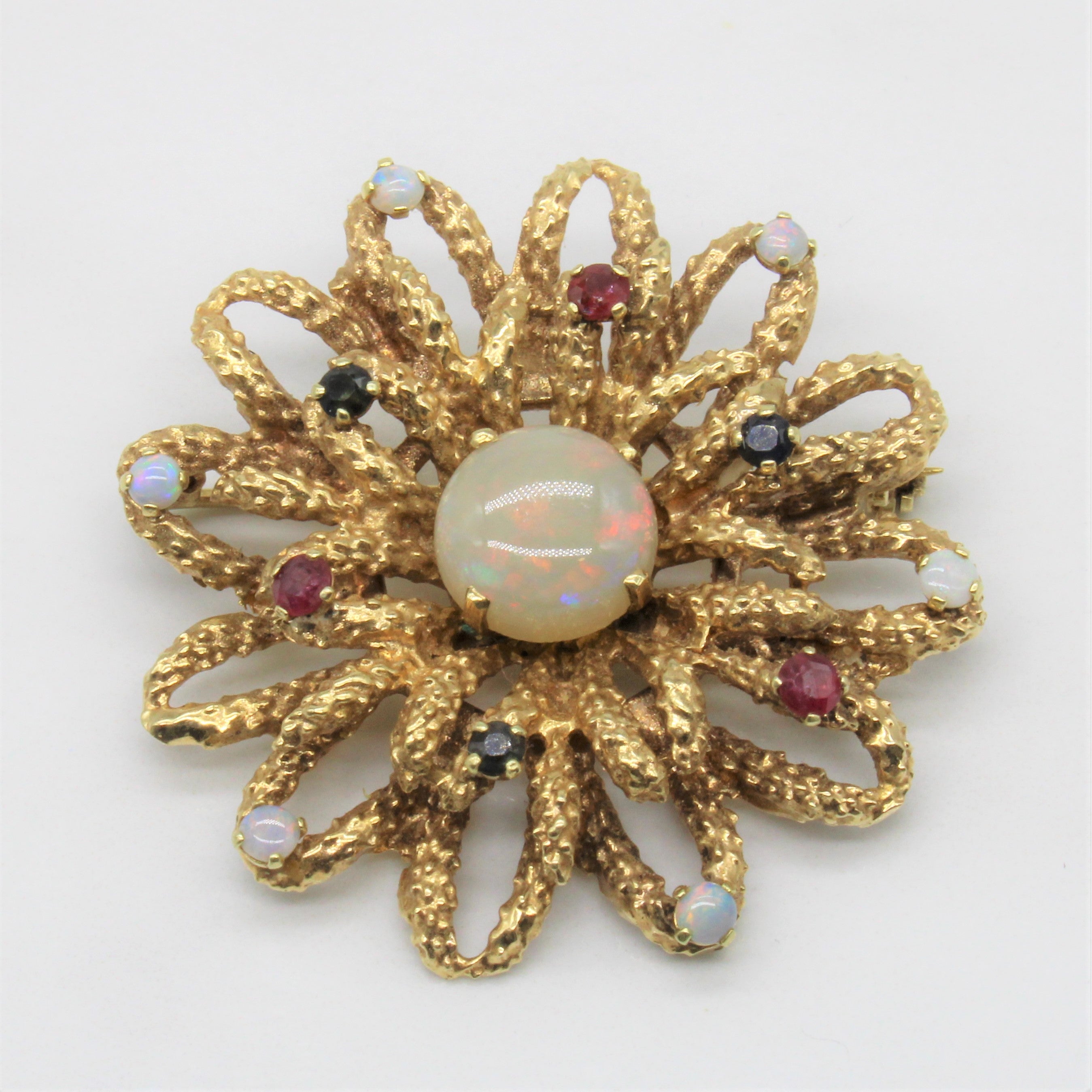Multi Gem Floral Brooch | 2.50ct, 0.93ctw |