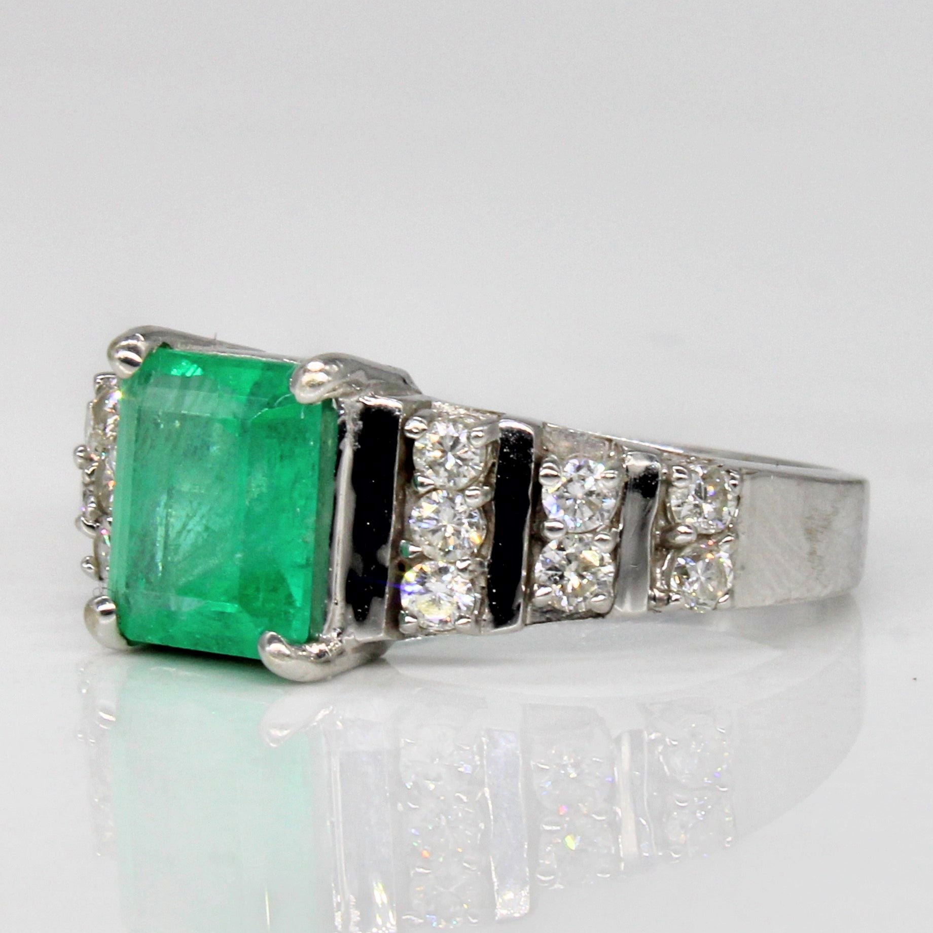 Emerald & Diamond Ring | 1.45ct, 0.50ctw | SZ 8 |