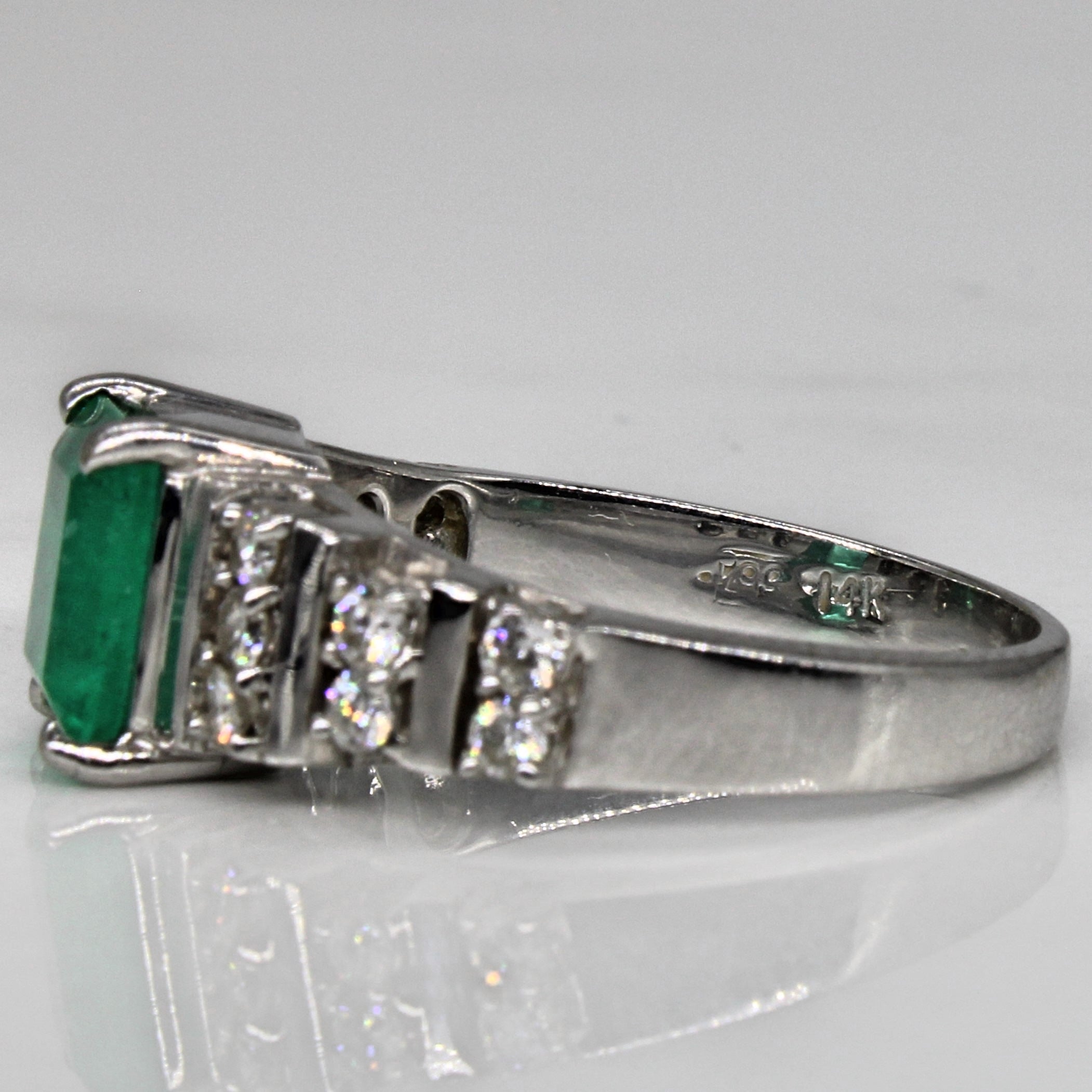 Emerald & Diamond Ring | 1.45ct, 0.50ctw | SZ 8 |
