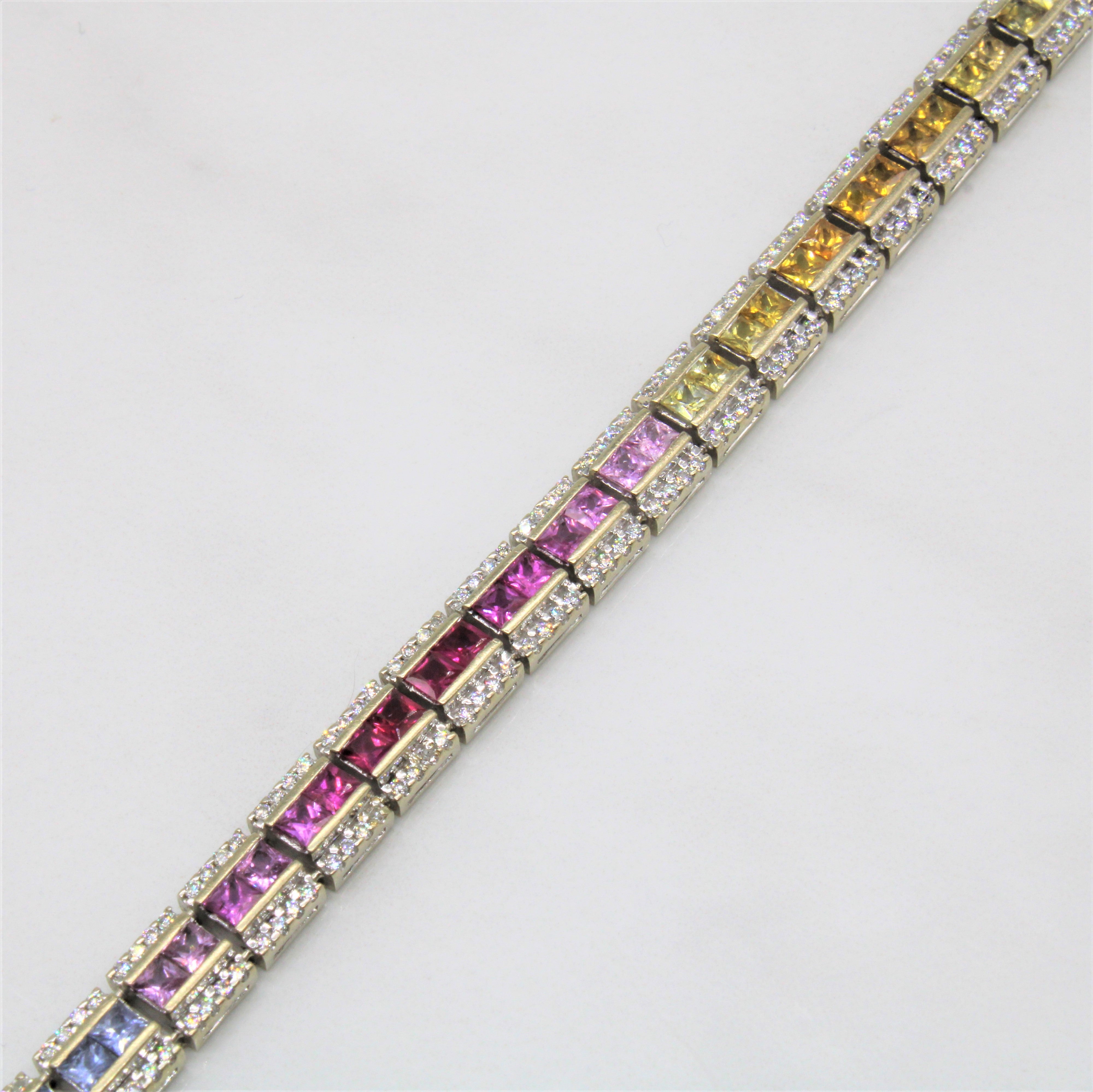 Rainbow Sapphire Gemstone Bracelet | 9.00ctw, 1.28ctw | 7.75" |