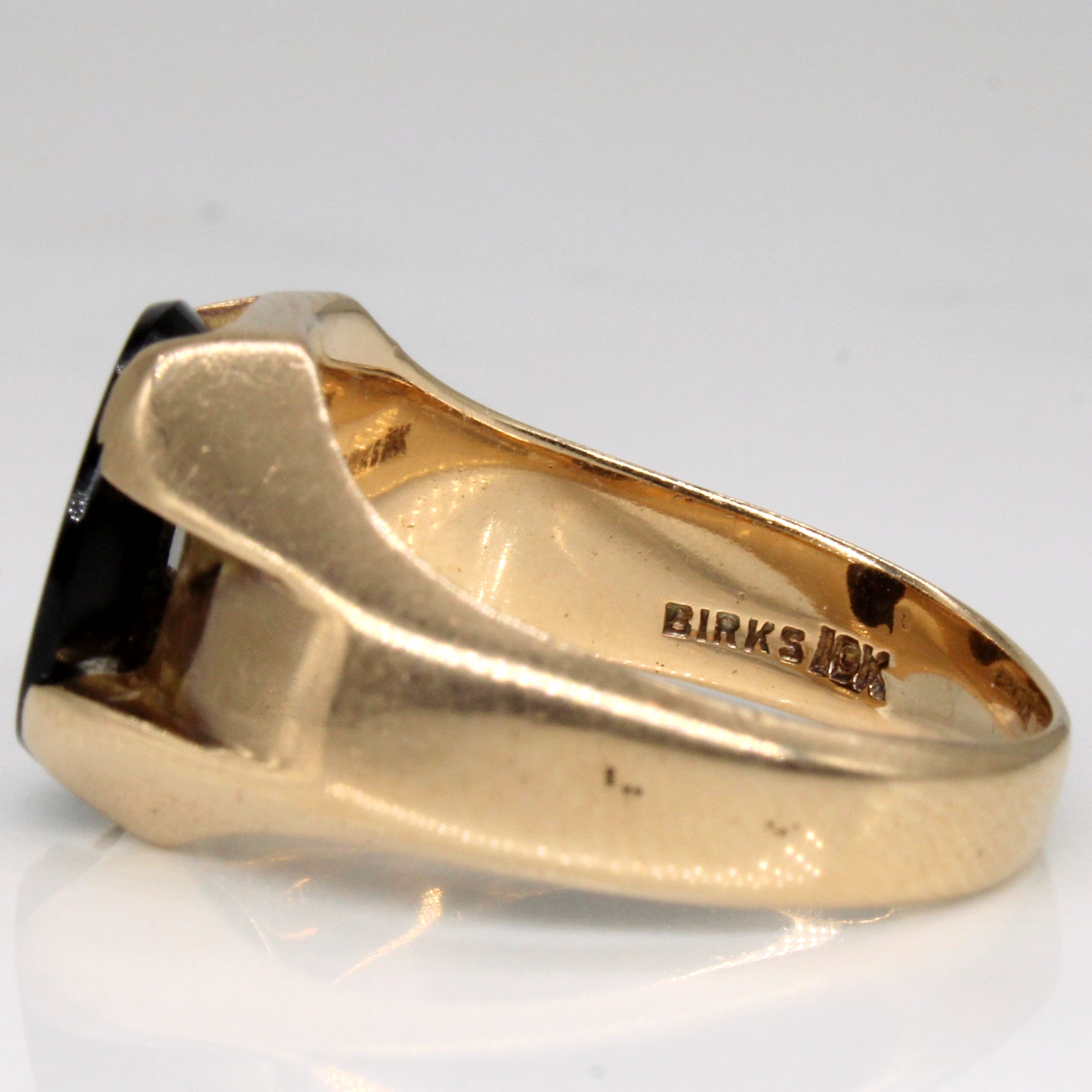 Birks' Black Onyx Free Masons Ring | 1.25ct | SZ 8 |