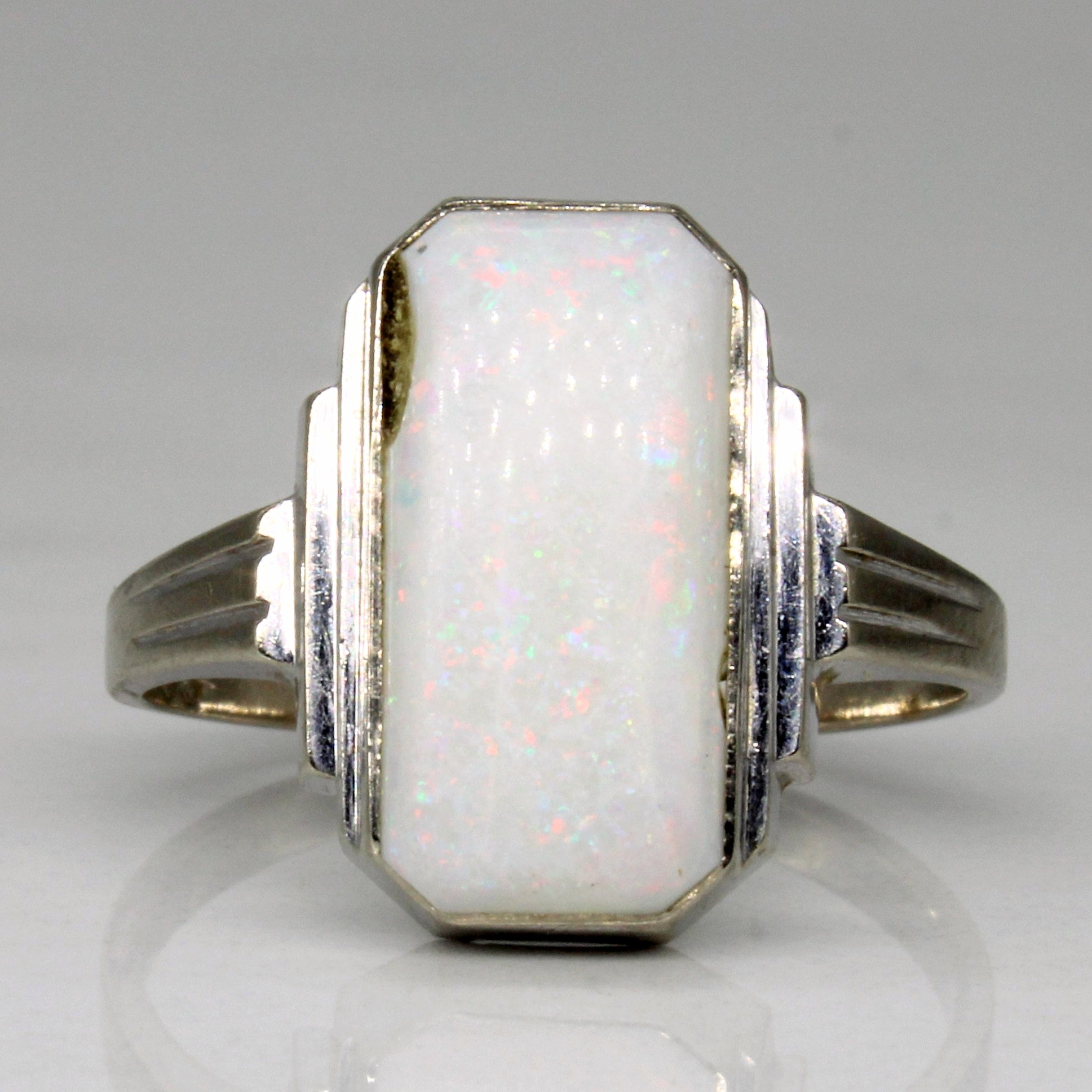 Opal Art Deco Style Ring | 1.50ct | SZ 6.5 |