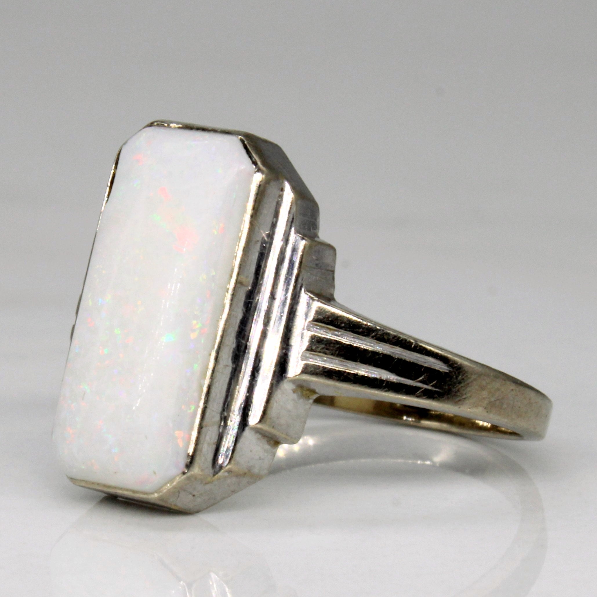 Opal Art Deco Style Ring | 1.50ct | SZ 6.5 |