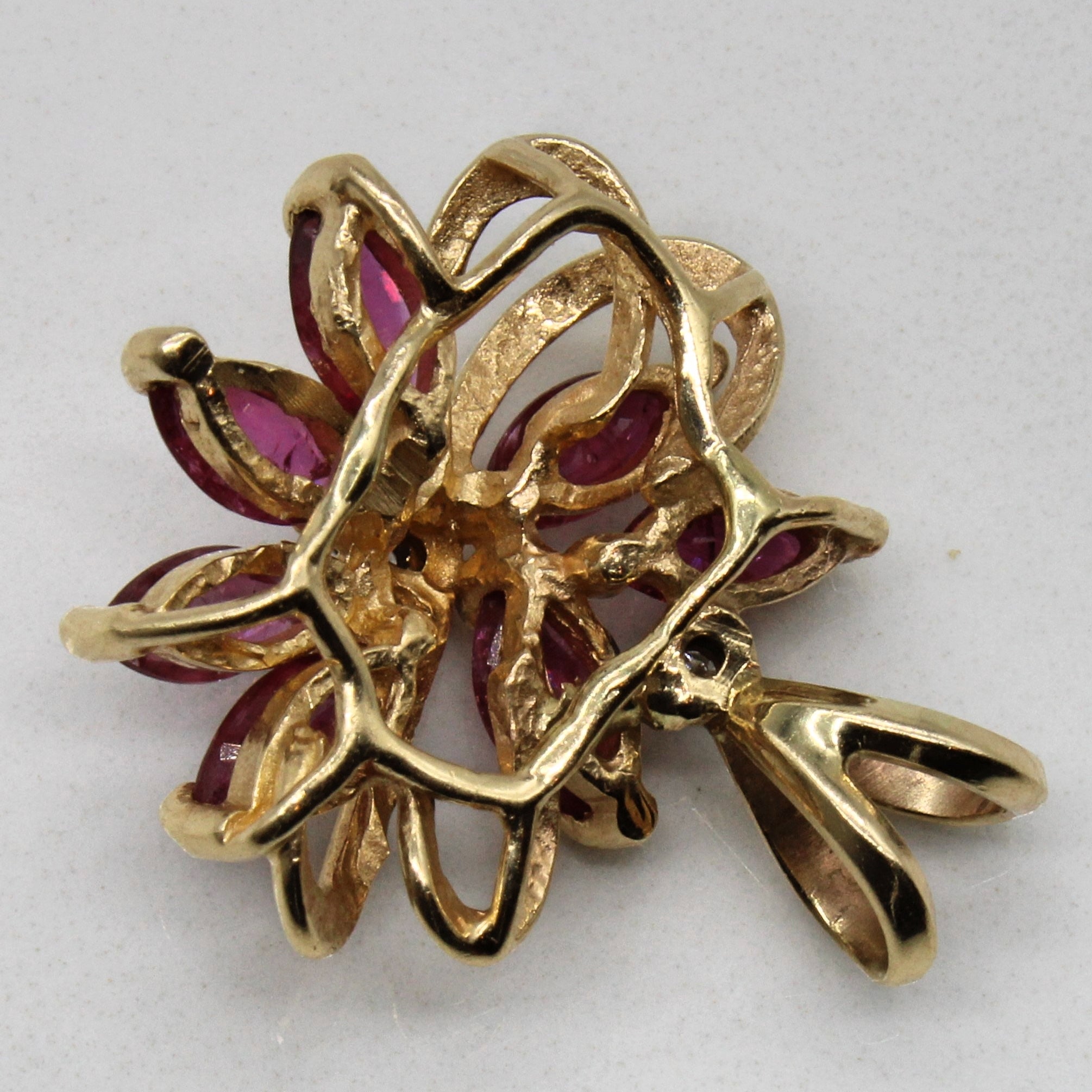 Synthetic Ruby & Diamond Pendant | 1.05ctw, 0.03ctw |