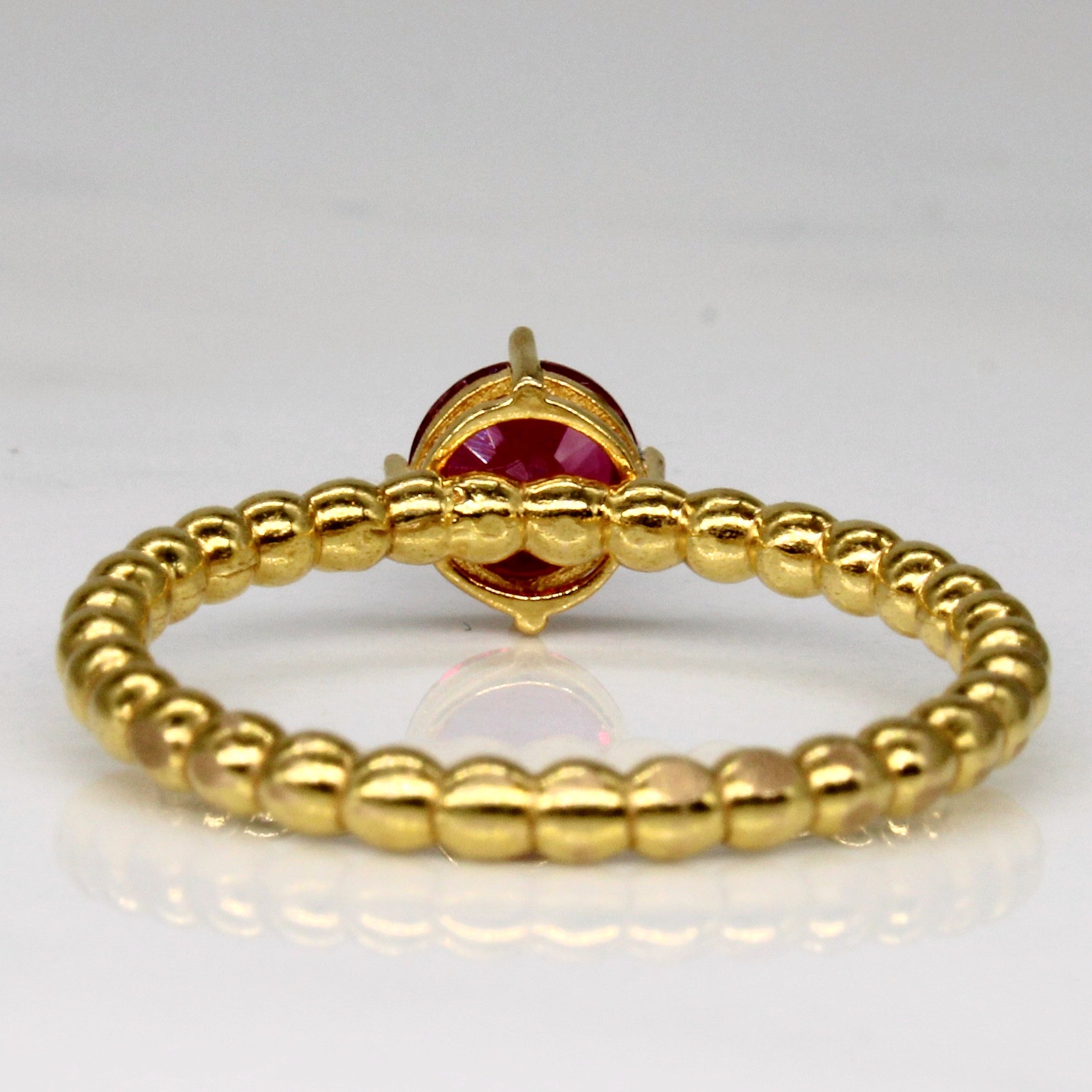 Synthetic Ruby Solitaire Ring | 0.48ct | SZ 6 |