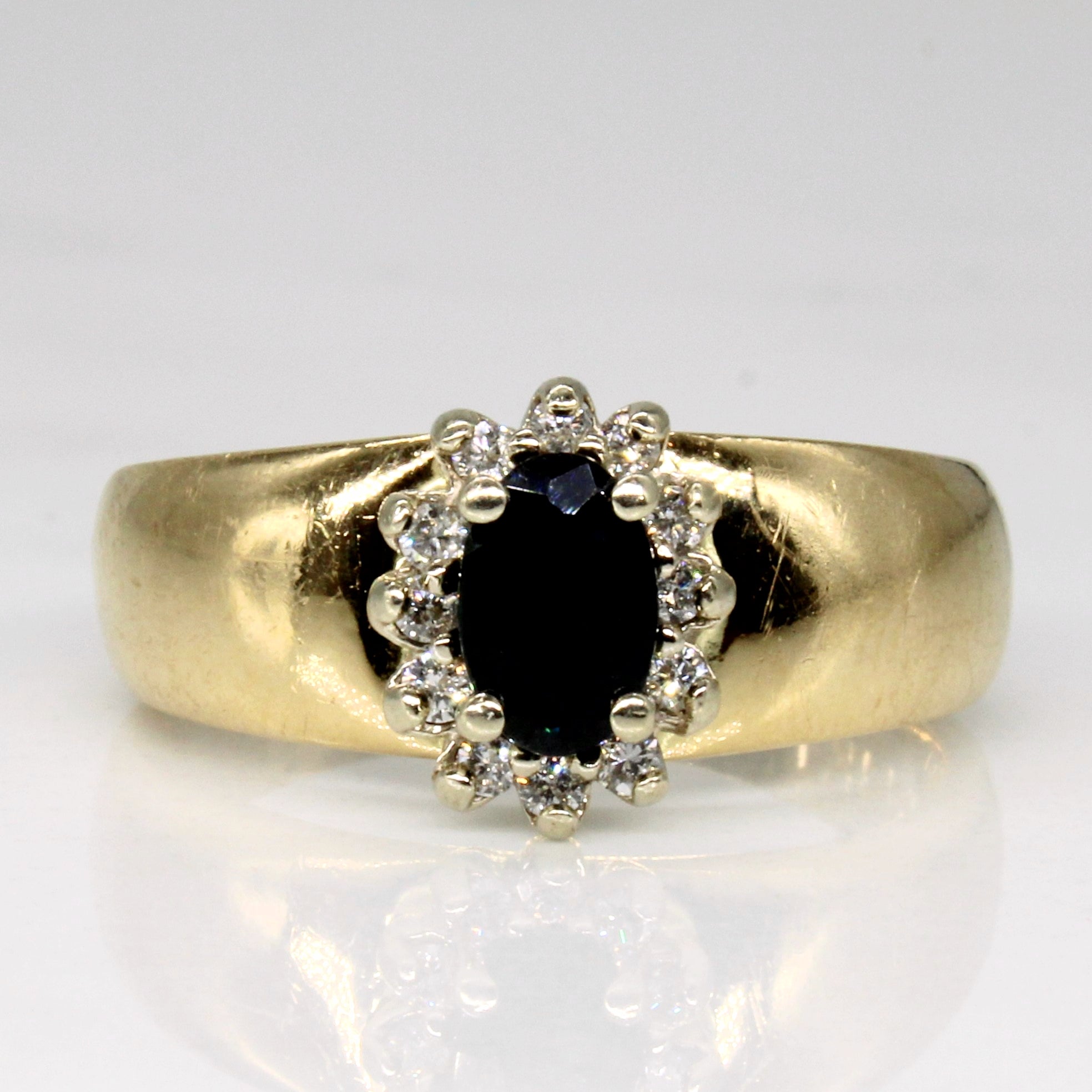 Sapphire & Diamond Cluster Set Ring | 0.50ct, 0.12ctw | SZ 6 |