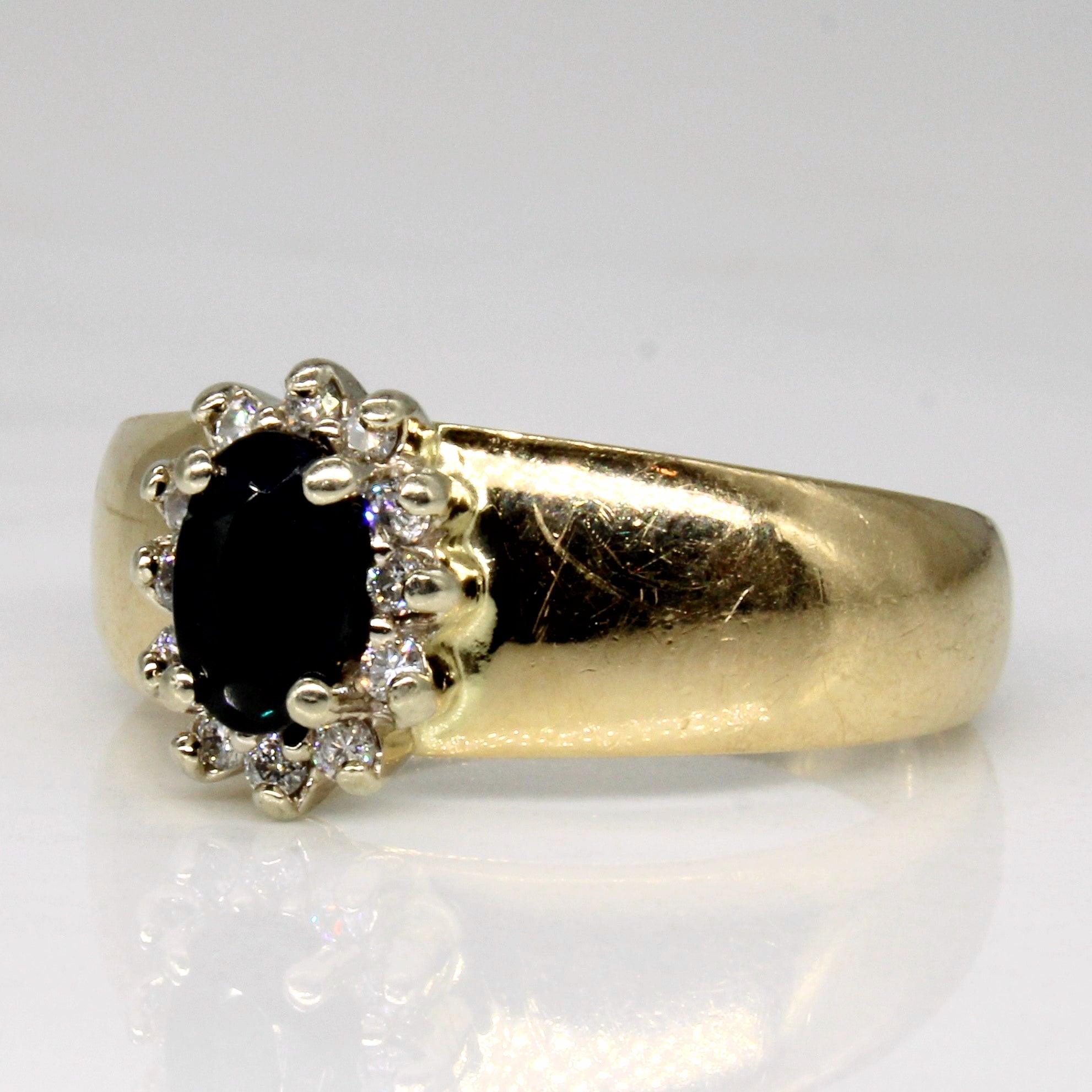 Sapphire & Diamond Cluster Set Ring | 0.50ct, 0.12ctw | SZ 6 |