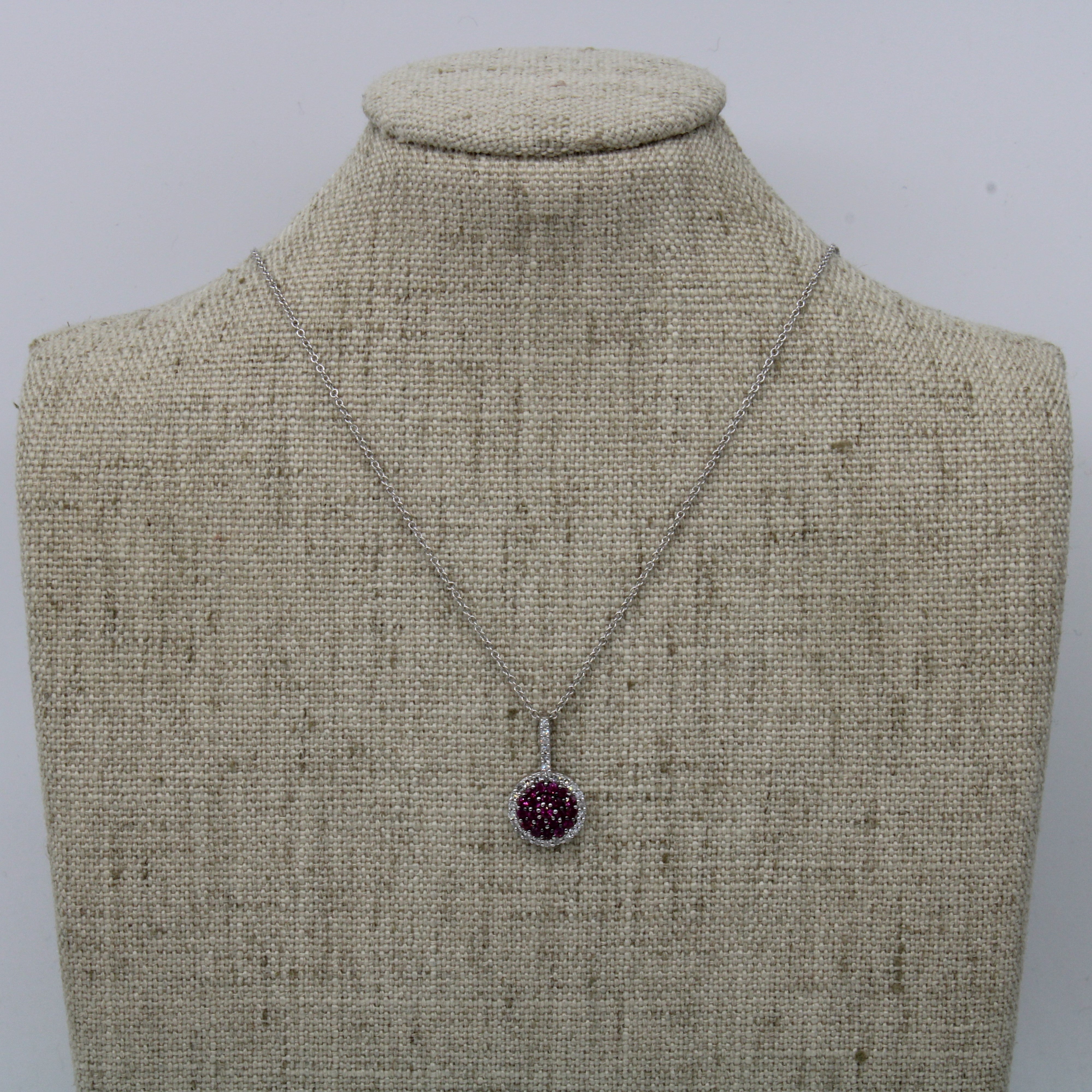 Synthetic Ruby & Diamond Necklace | 0.42ctw, 0.14ctw | 16" |