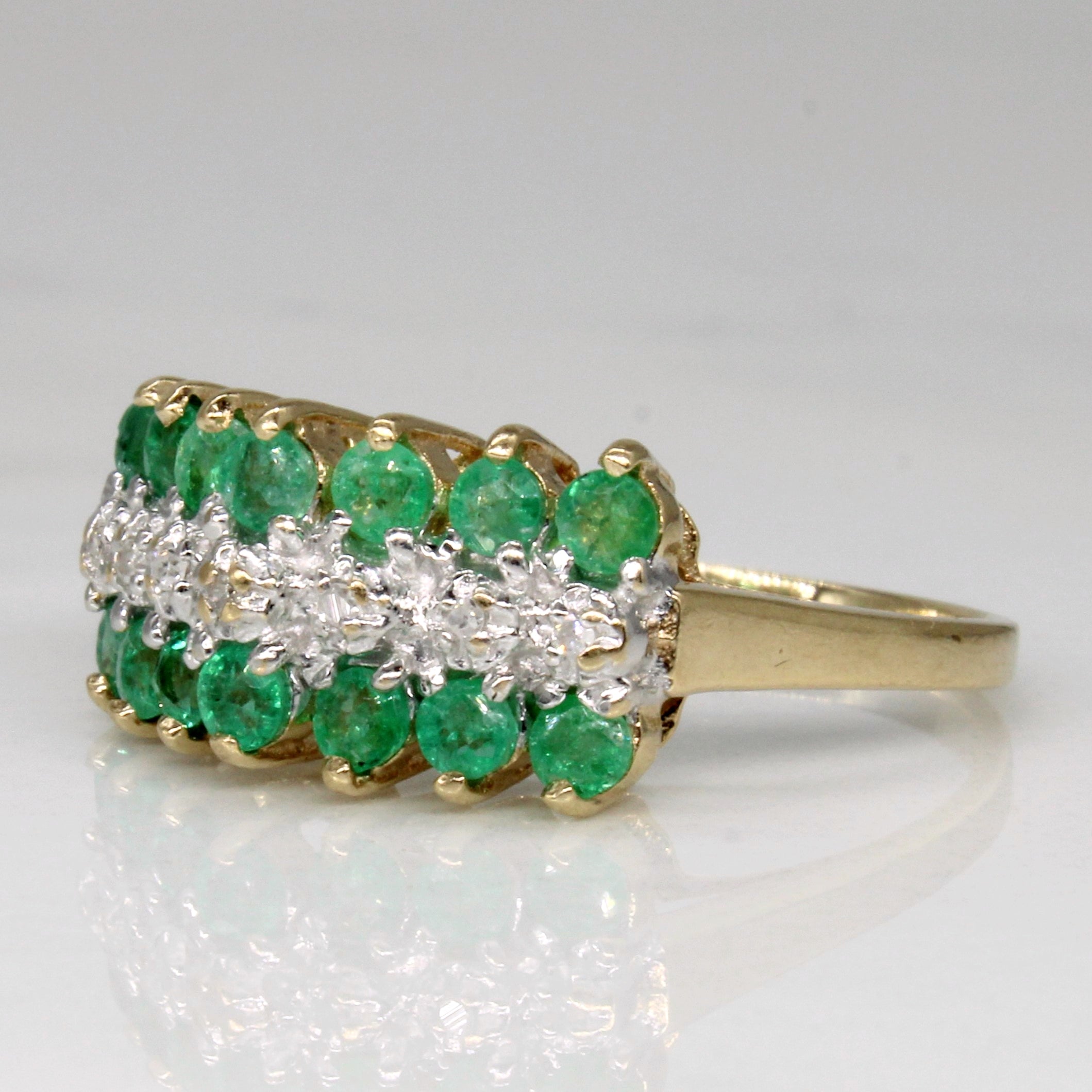 Emerald & Diamond Illusion Set Ring | 0.50ctw, 0.02ctw | SZ 6 |