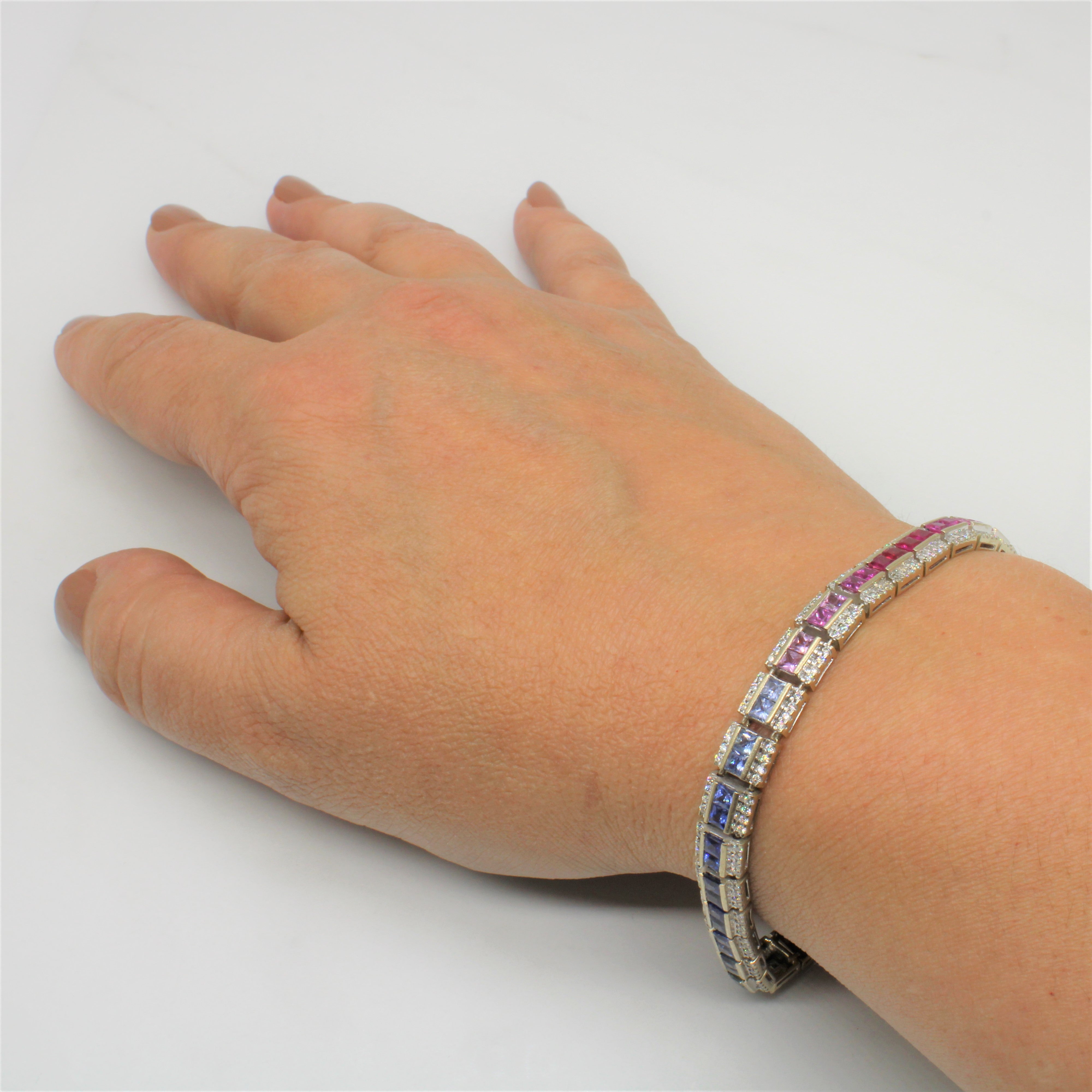 Rainbow Sapphire Gemstone Bracelet | 9.00ctw, 1.28ctw | 7.75" |