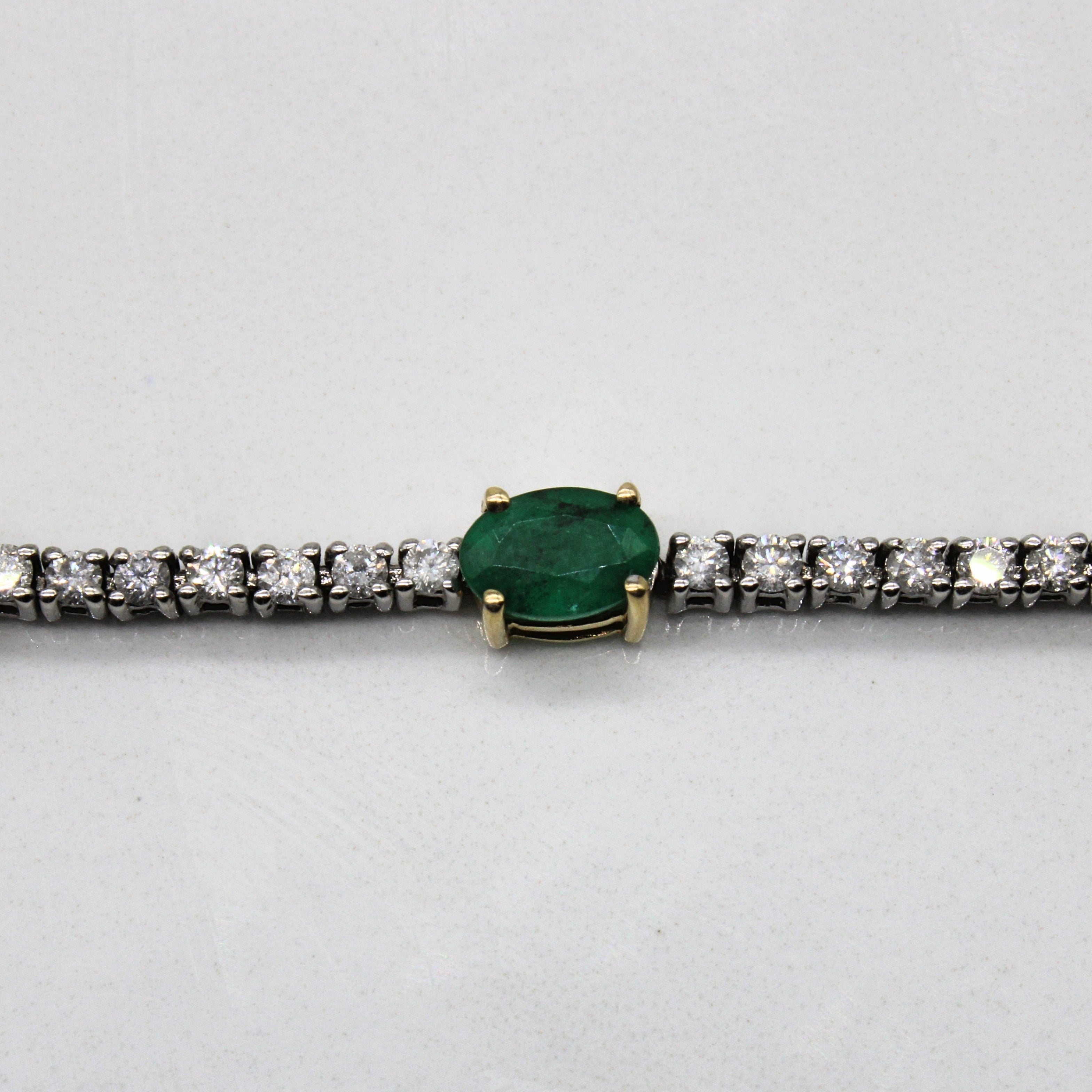 Emerald & Diamond Tennis Bracelet | 3.55ctw, 1.00ctw | 7" |