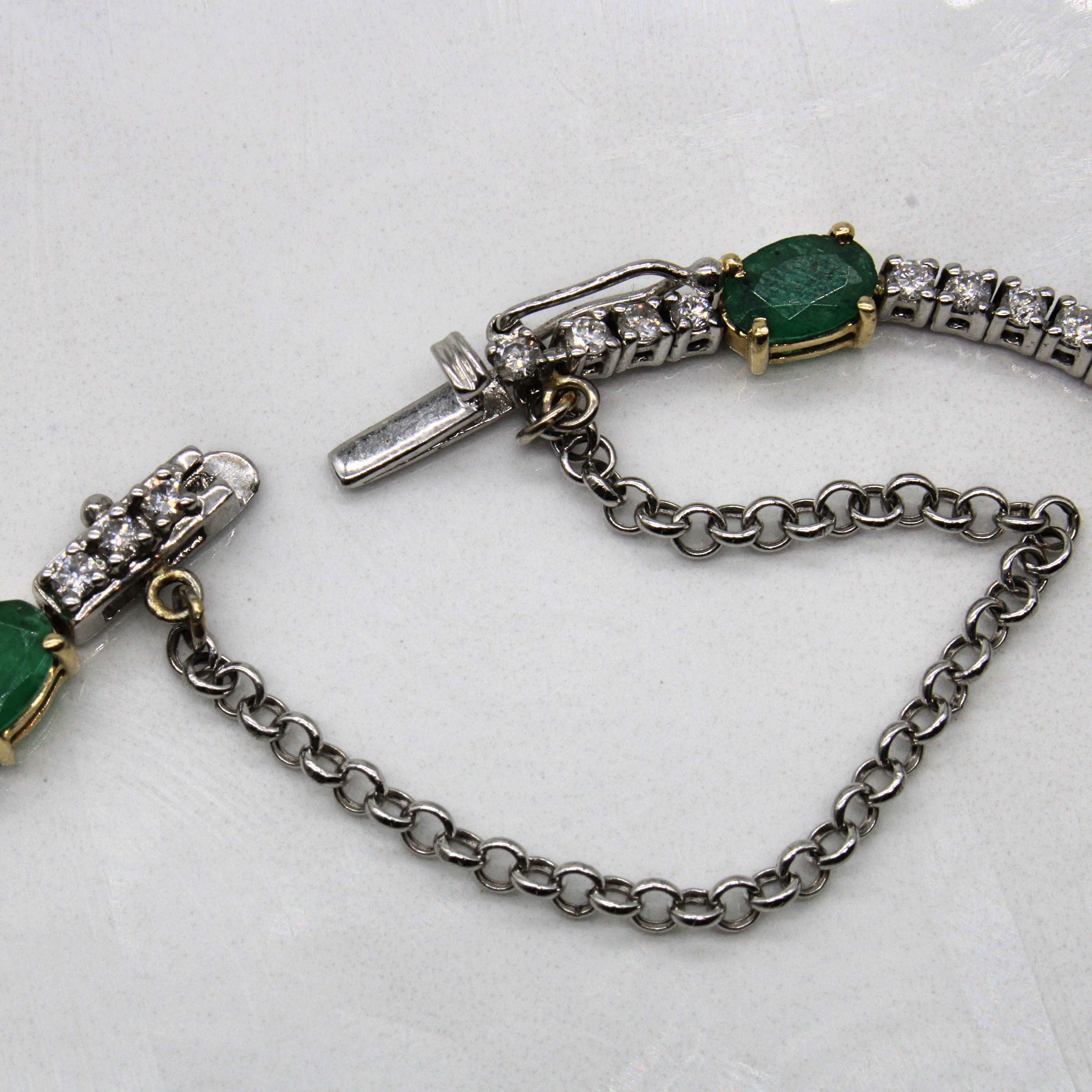 Emerald & Diamond Tennis Bracelet | 3.55ctw, 1.00ctw | 7" |
