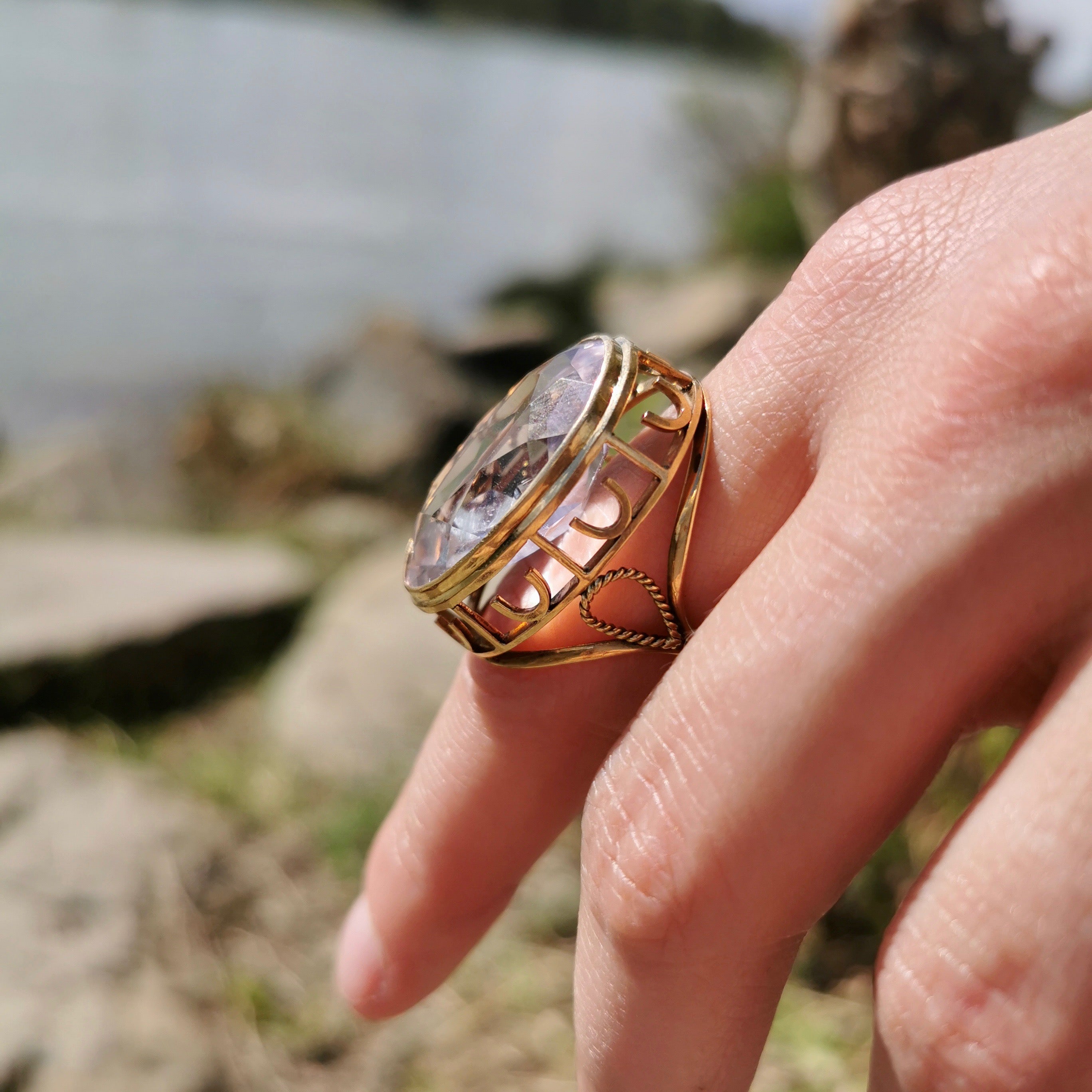 Lavender Amethyst Cocktail Ring | 31.00ct | SZ 6.5 |