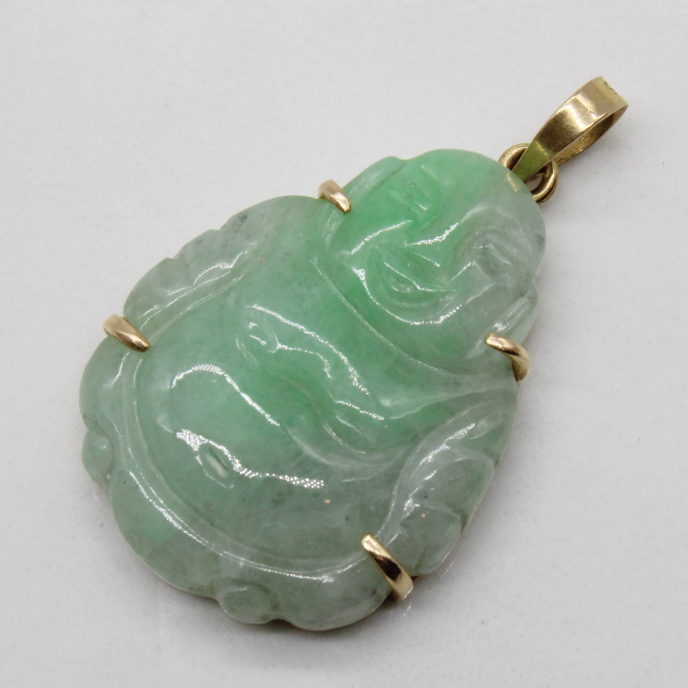 Carved Jadeite Buddha Pendant | 18.00ct |
