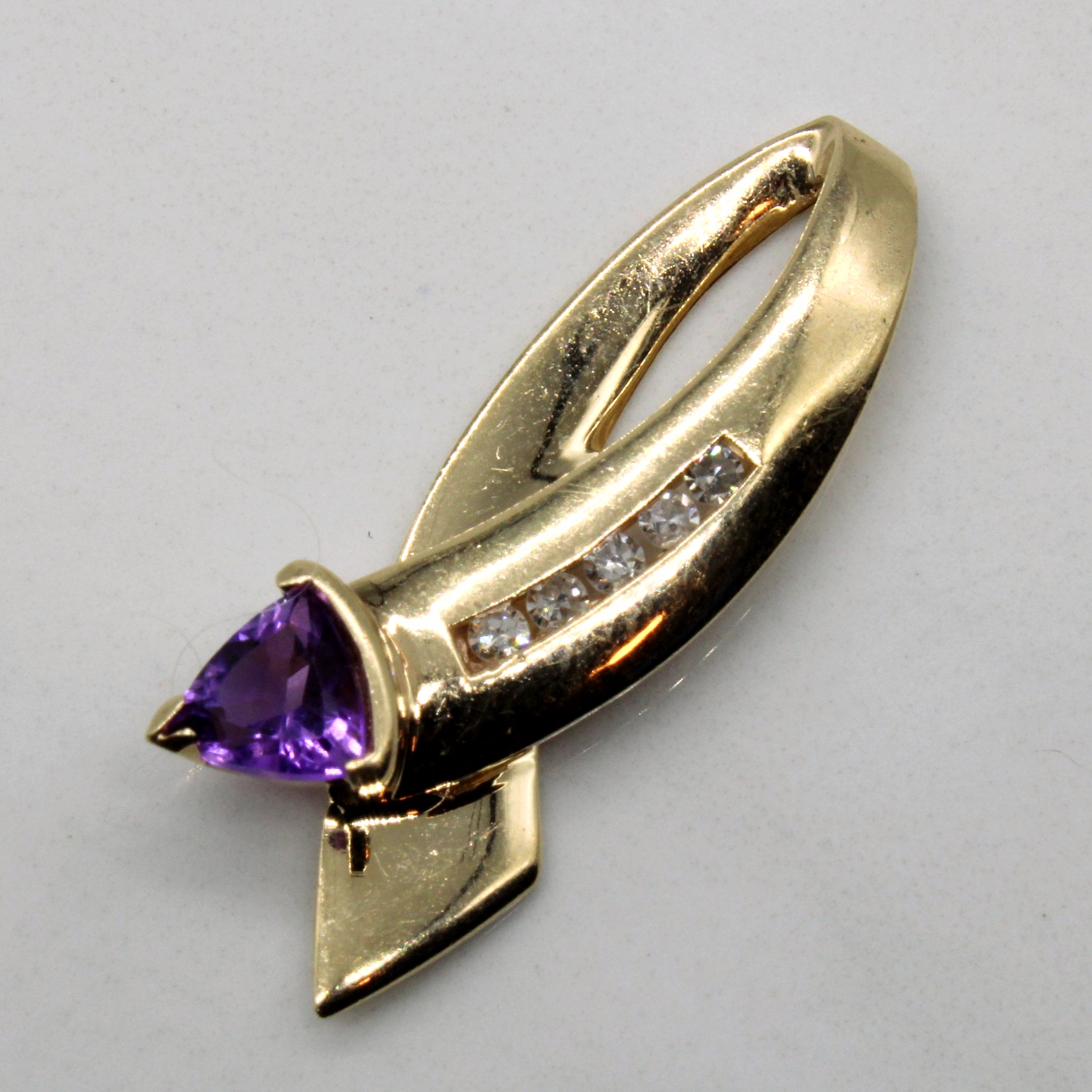 Amethyst & Diamond Pendant | 0.45ct, 0.08ctw |