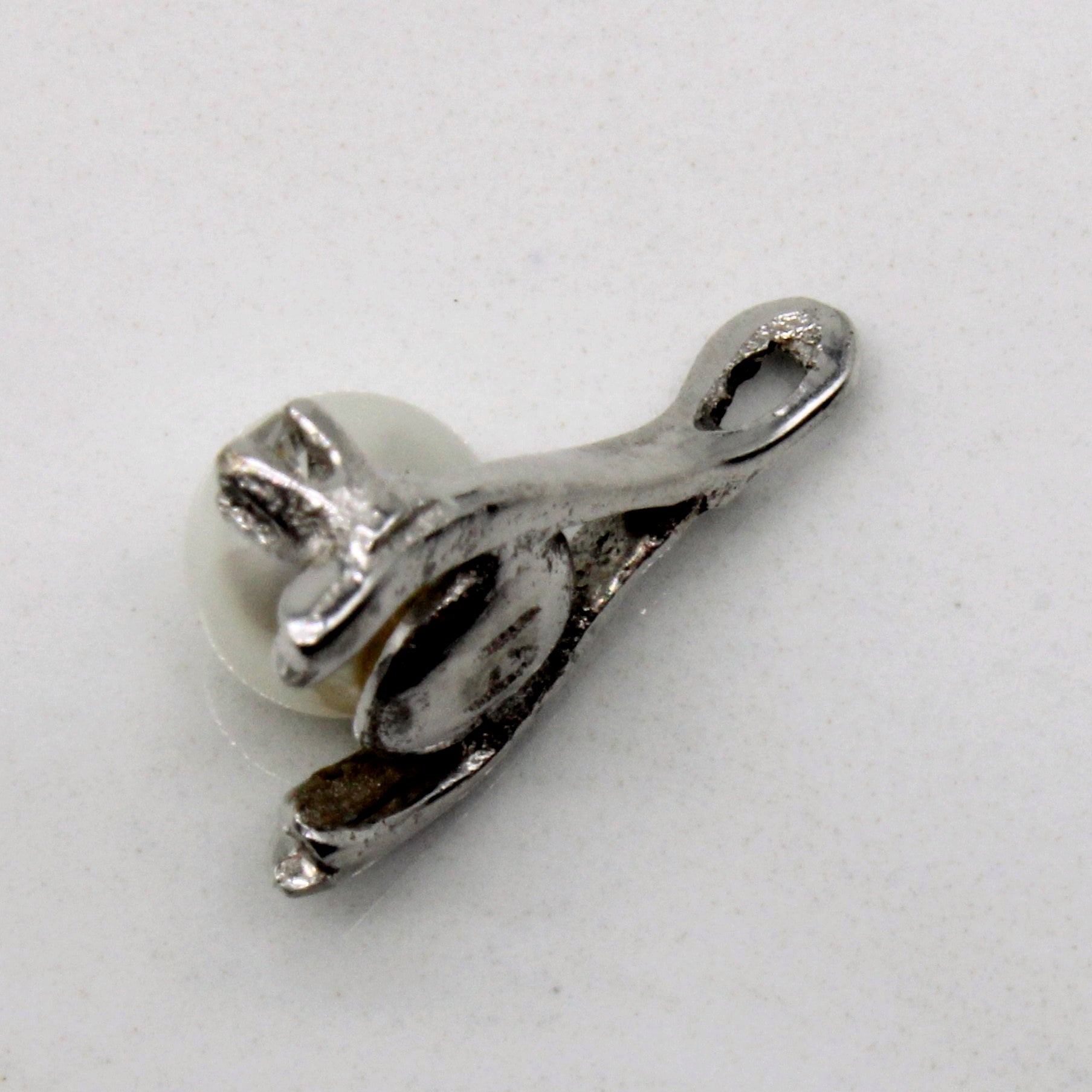 Pearl & Diamond Wishbone Pendant | 0.03ct |