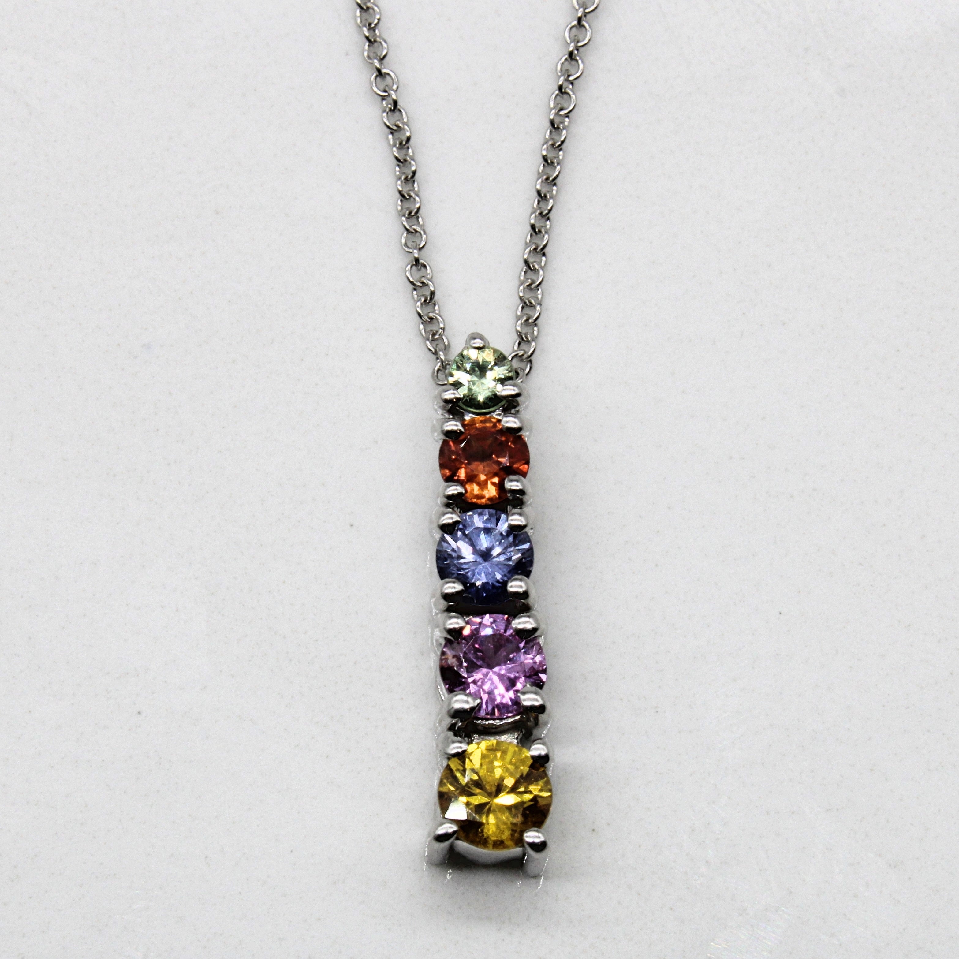 Multi Colour Sapphire Necklace | 1.10ctw | 16" |