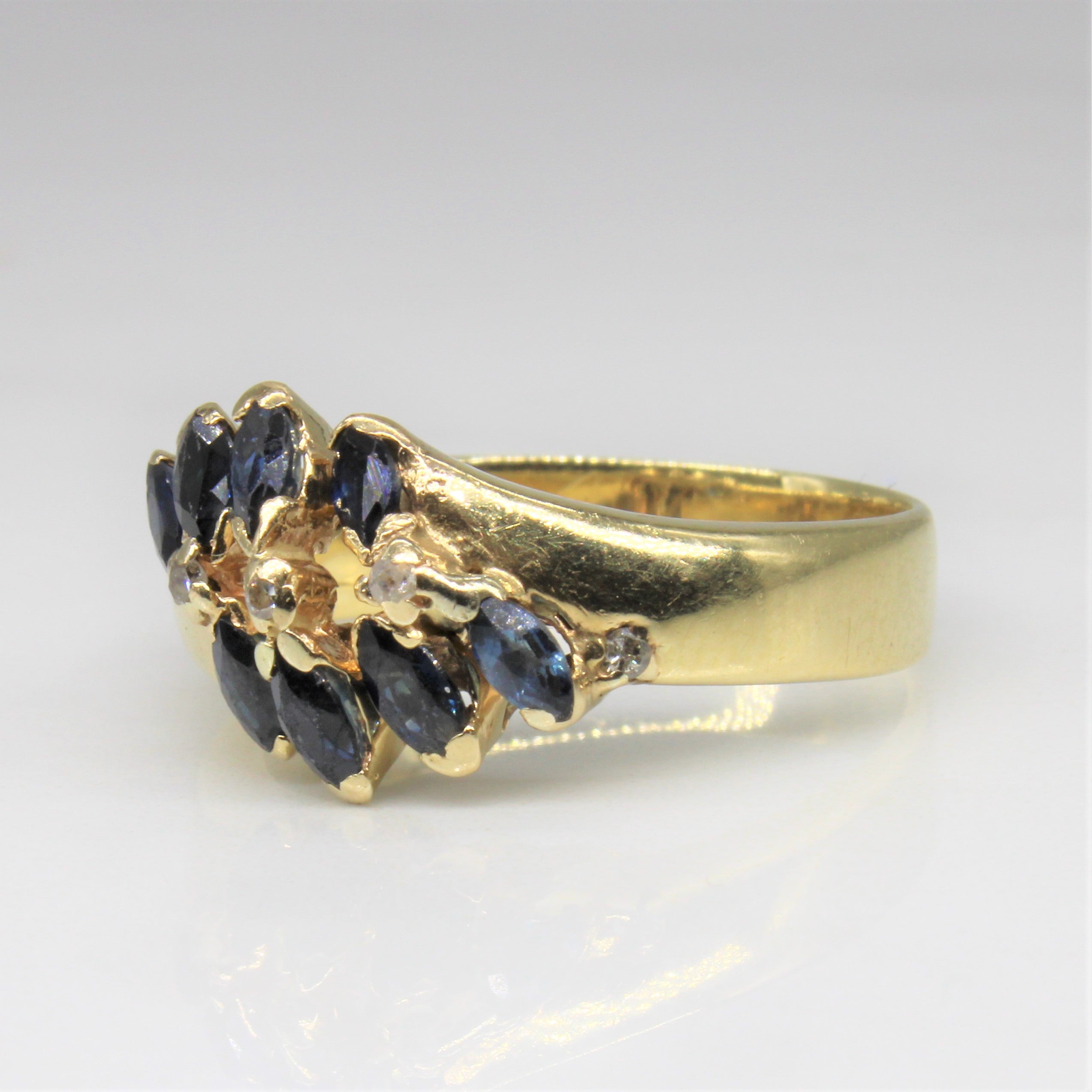 Sapphire & Diamond Bypass Ring | 0.60ctw, 0.05ctw | SZ 8.5 |