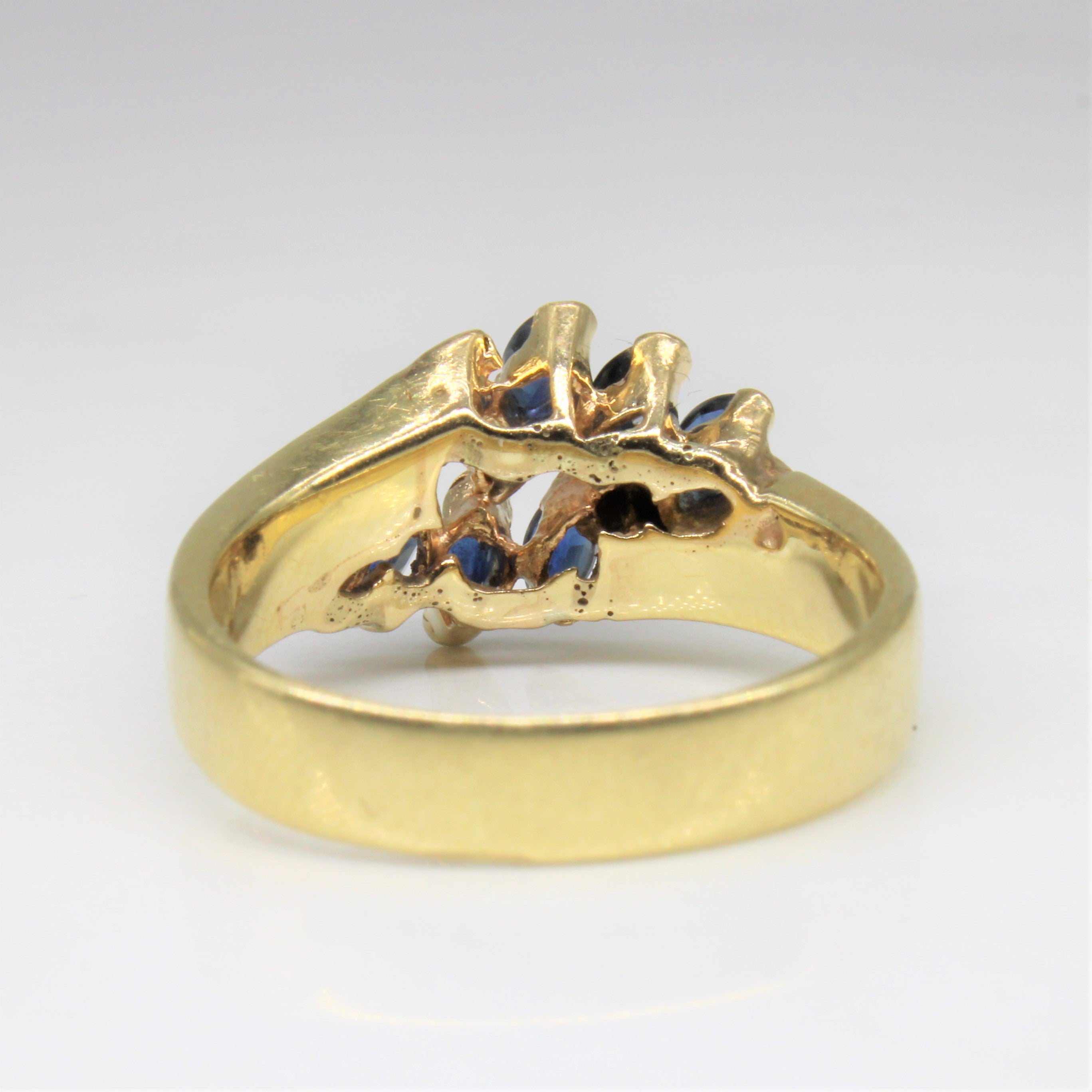 Sapphire & Diamond Bypass Ring | 0.60ctw, 0.05ctw | SZ 8.5 |