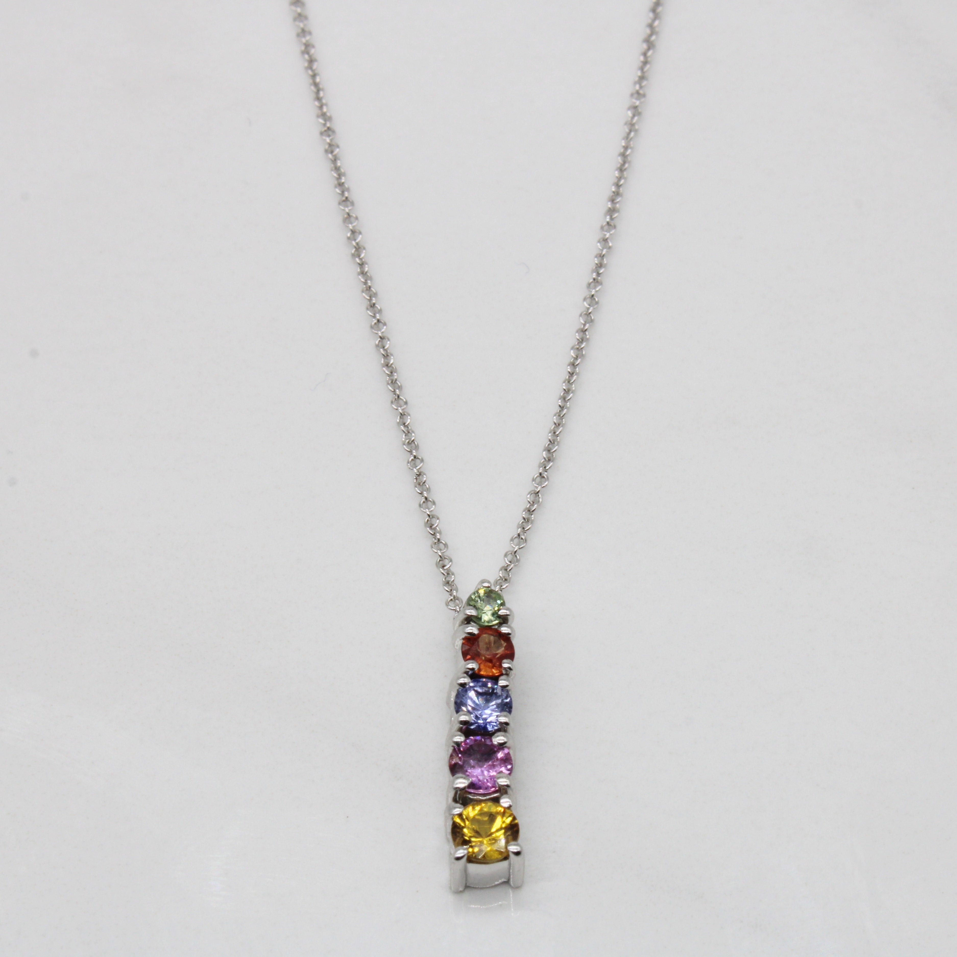 Multi Colour Sapphire Necklace | 1.10ctw | 16" |
