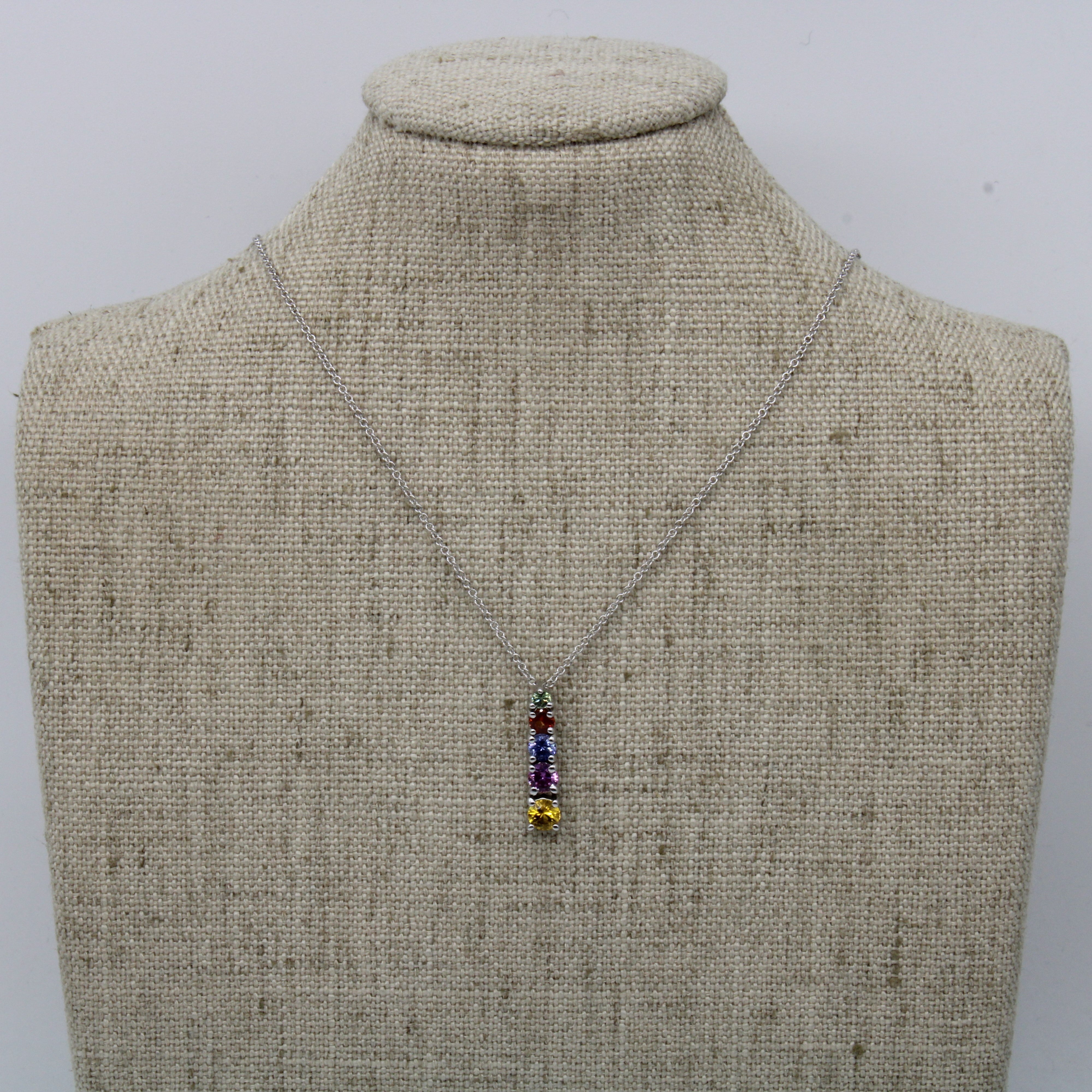 Multi Colour Sapphire Necklace | 1.10ctw | 16" |