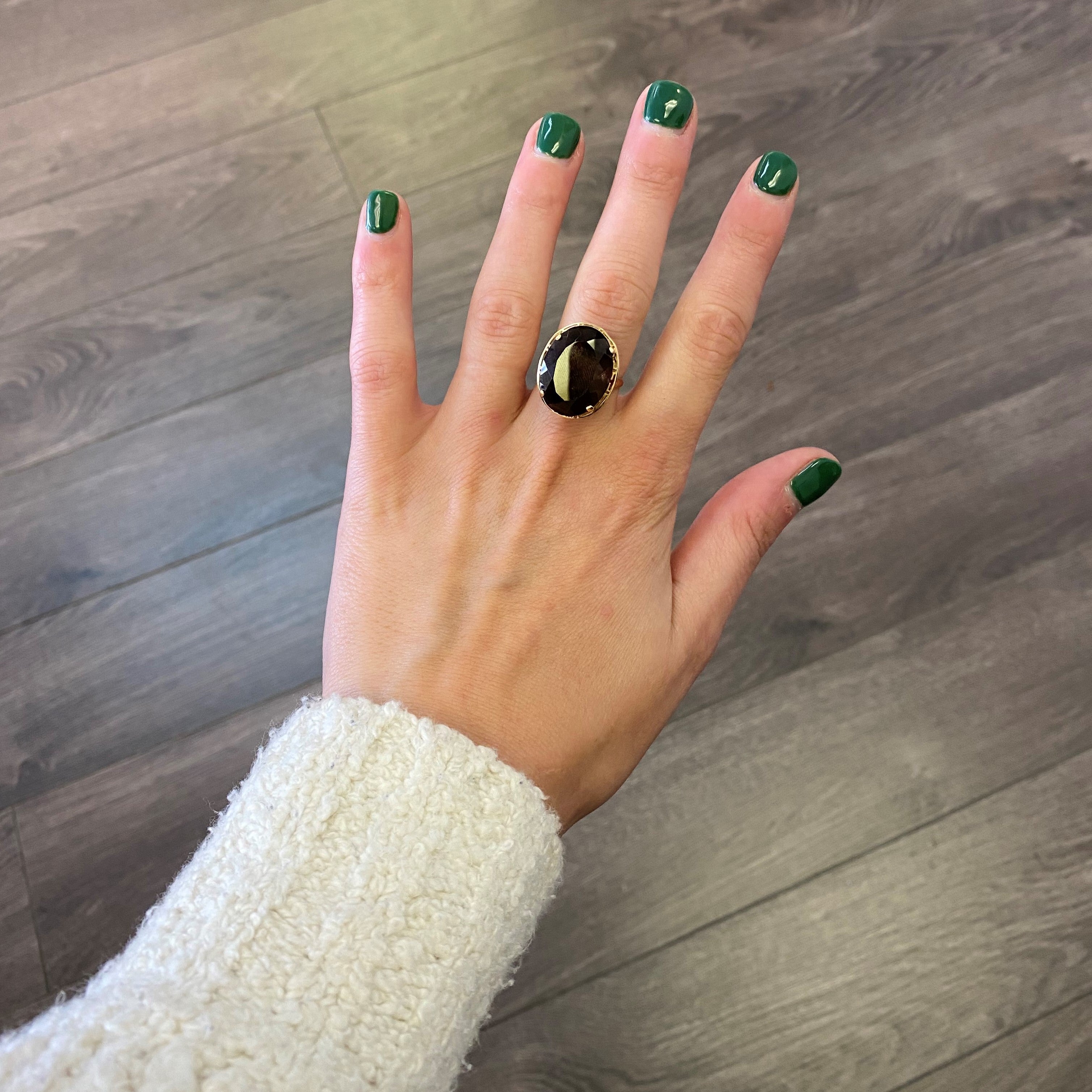 Smoky Quartz Cocktail Ring | 14.00ct | SZ 7.25 |